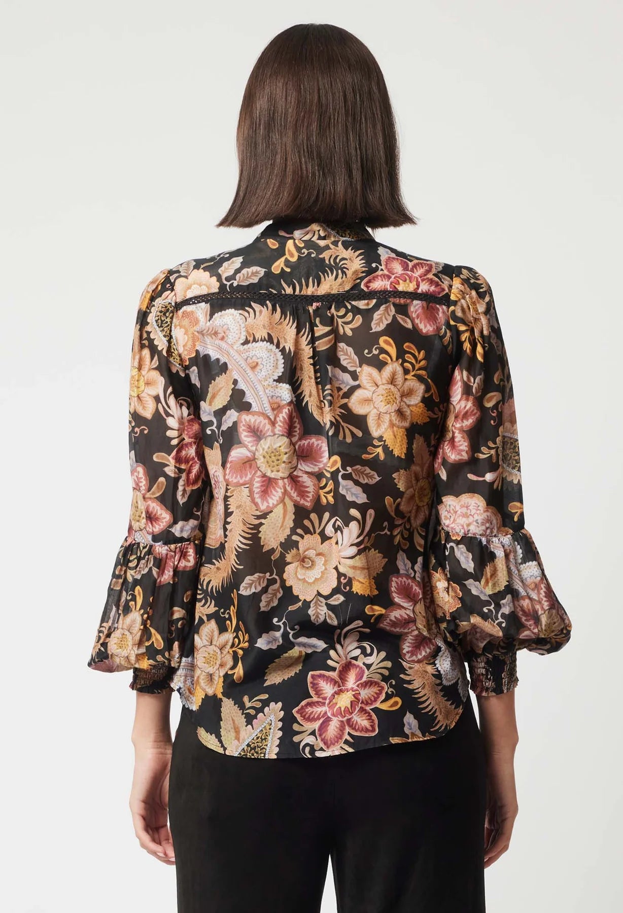 Empress cotton silk shirt. dragon flower