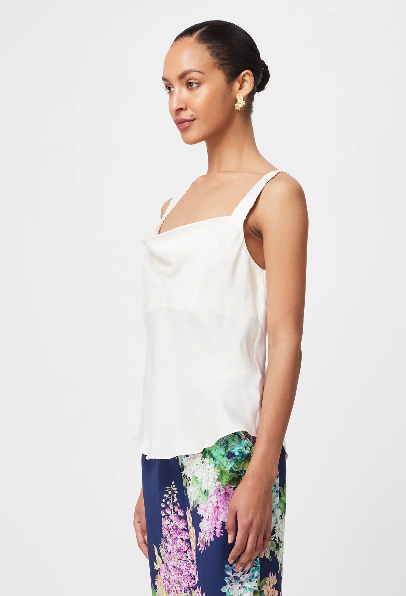 Delray reversible cupro cami, Ivory