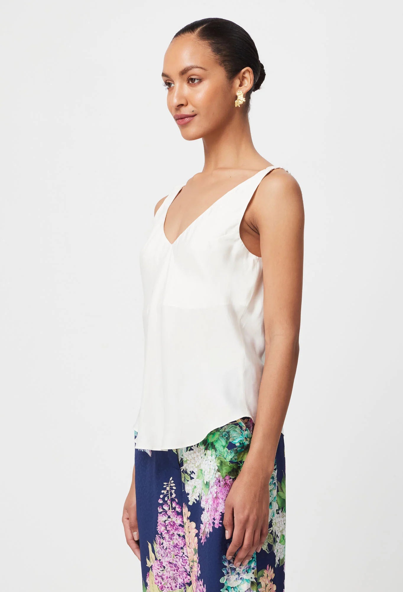 Delray reversible cupro cami, Ivory