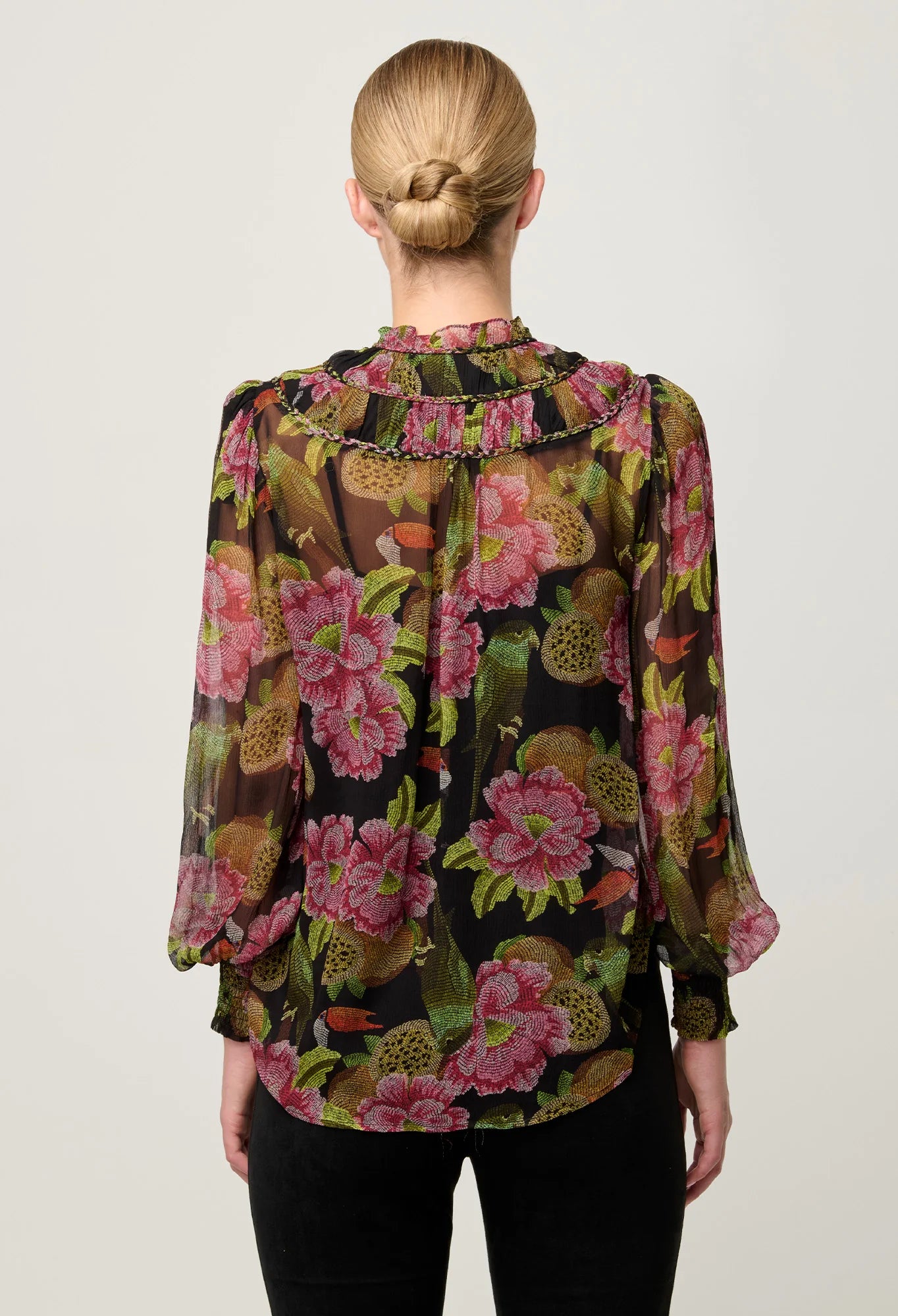 Estrella Viscose Chiffon Blouse, Winter Granadilla