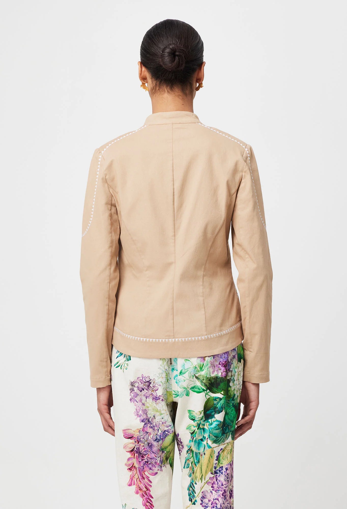 Swanson embroidered cotton twill jacket, sand