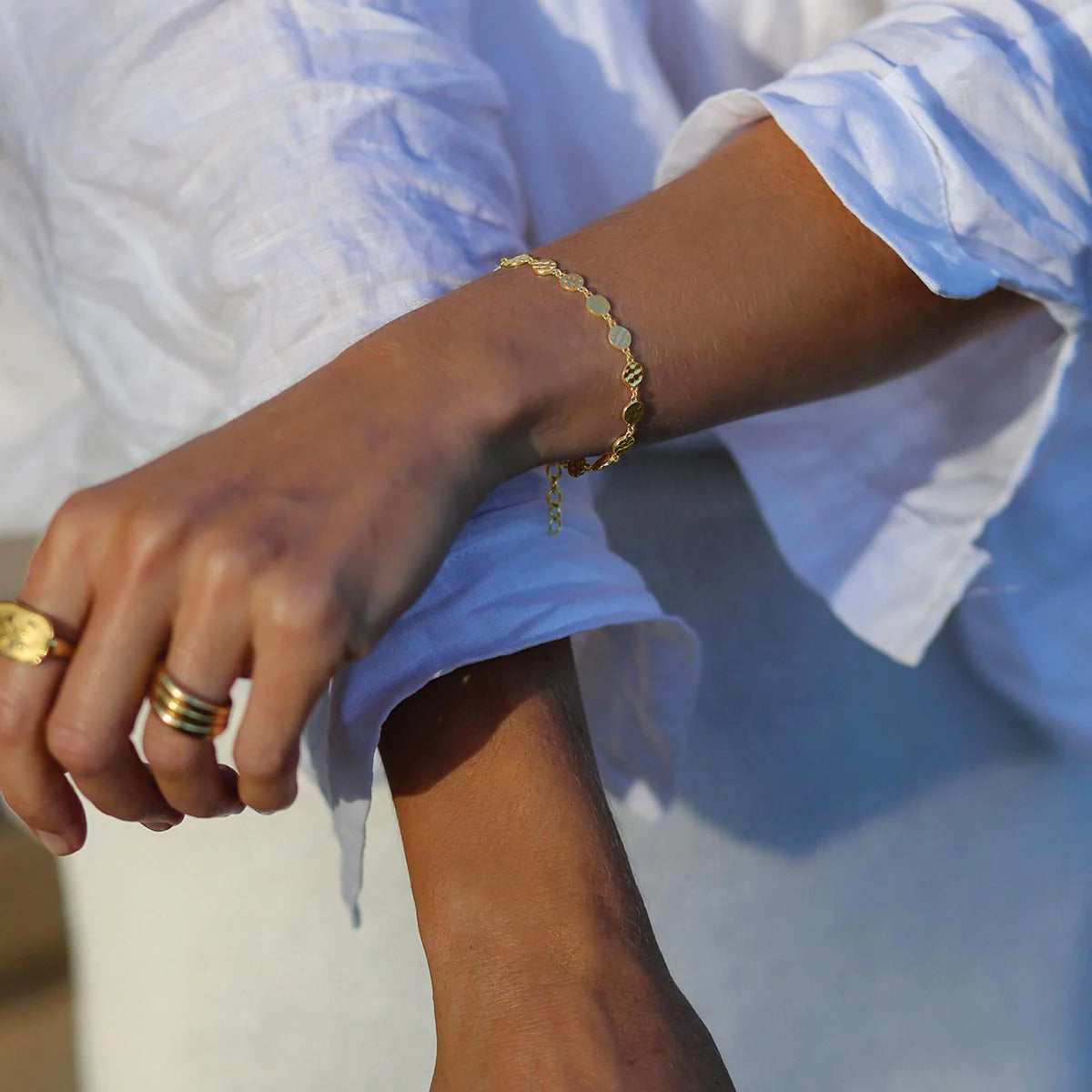 orb bracelet, gold