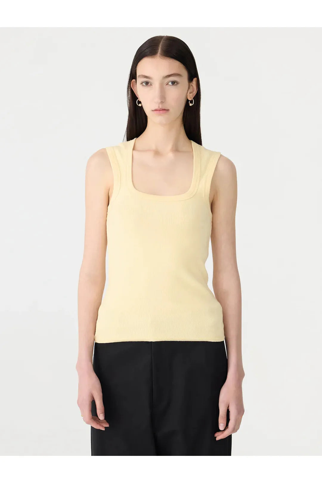 Low scooped rip tank, lemon glaze