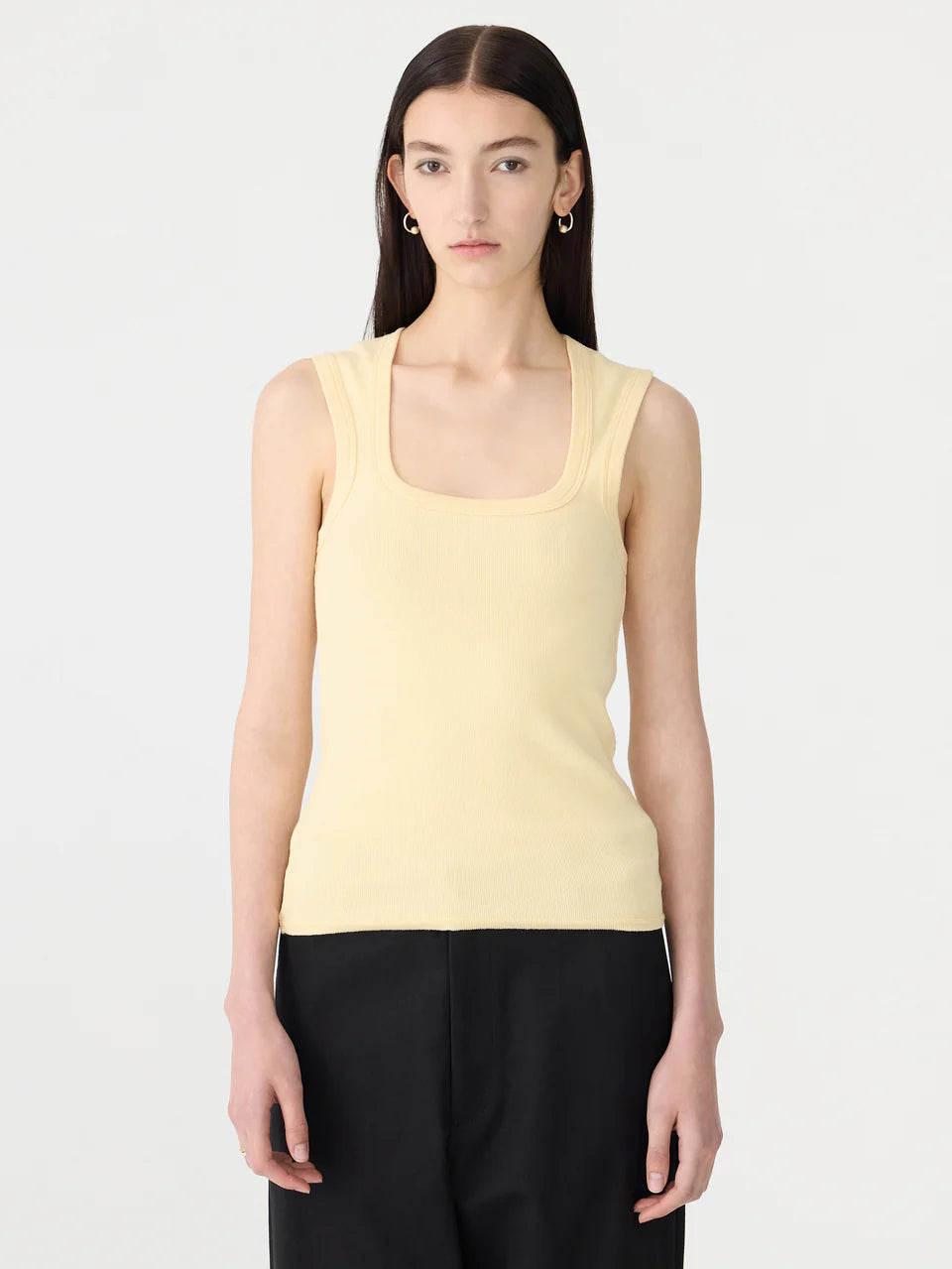 Low scooped rip tank, lemon glaze