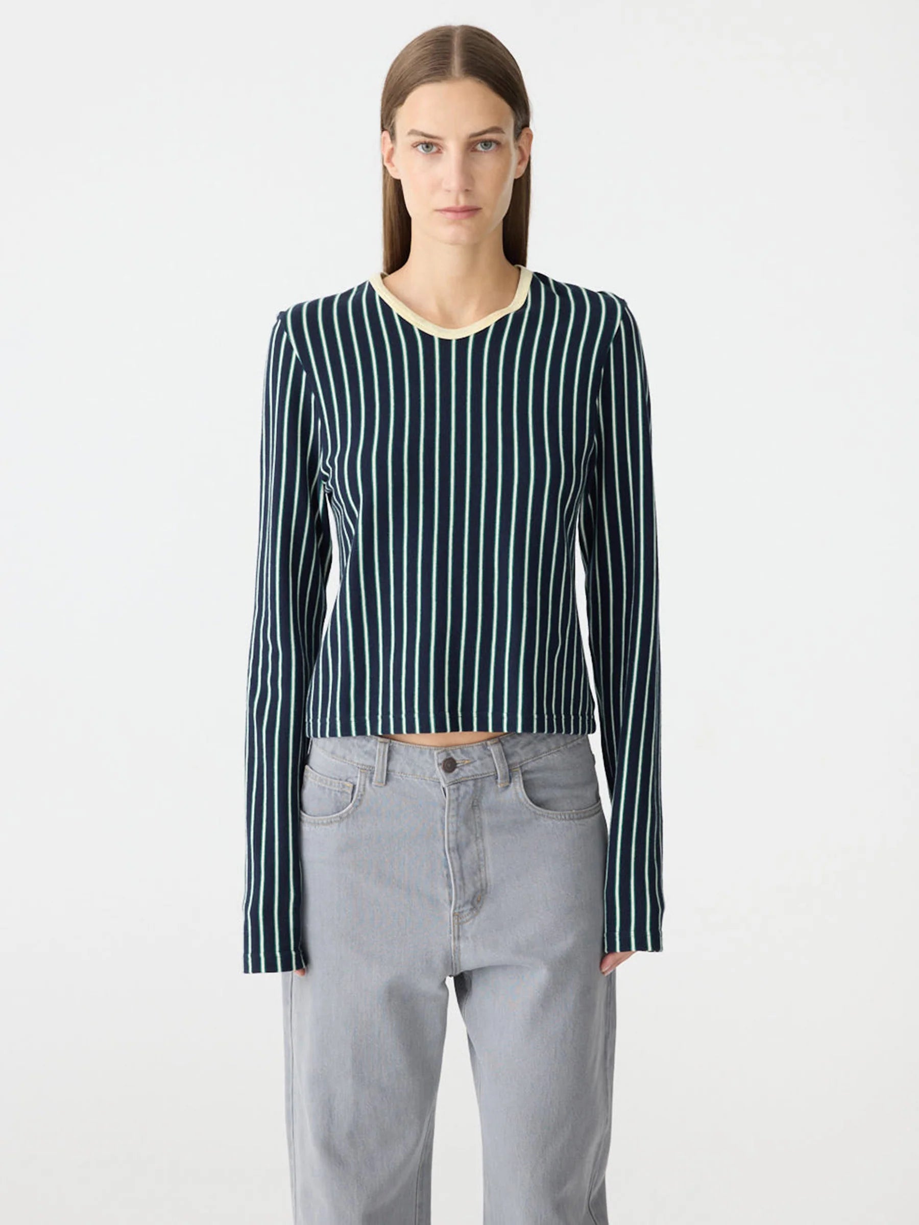 Stripe V-Neck Long Sleeve Baby T-Shirt