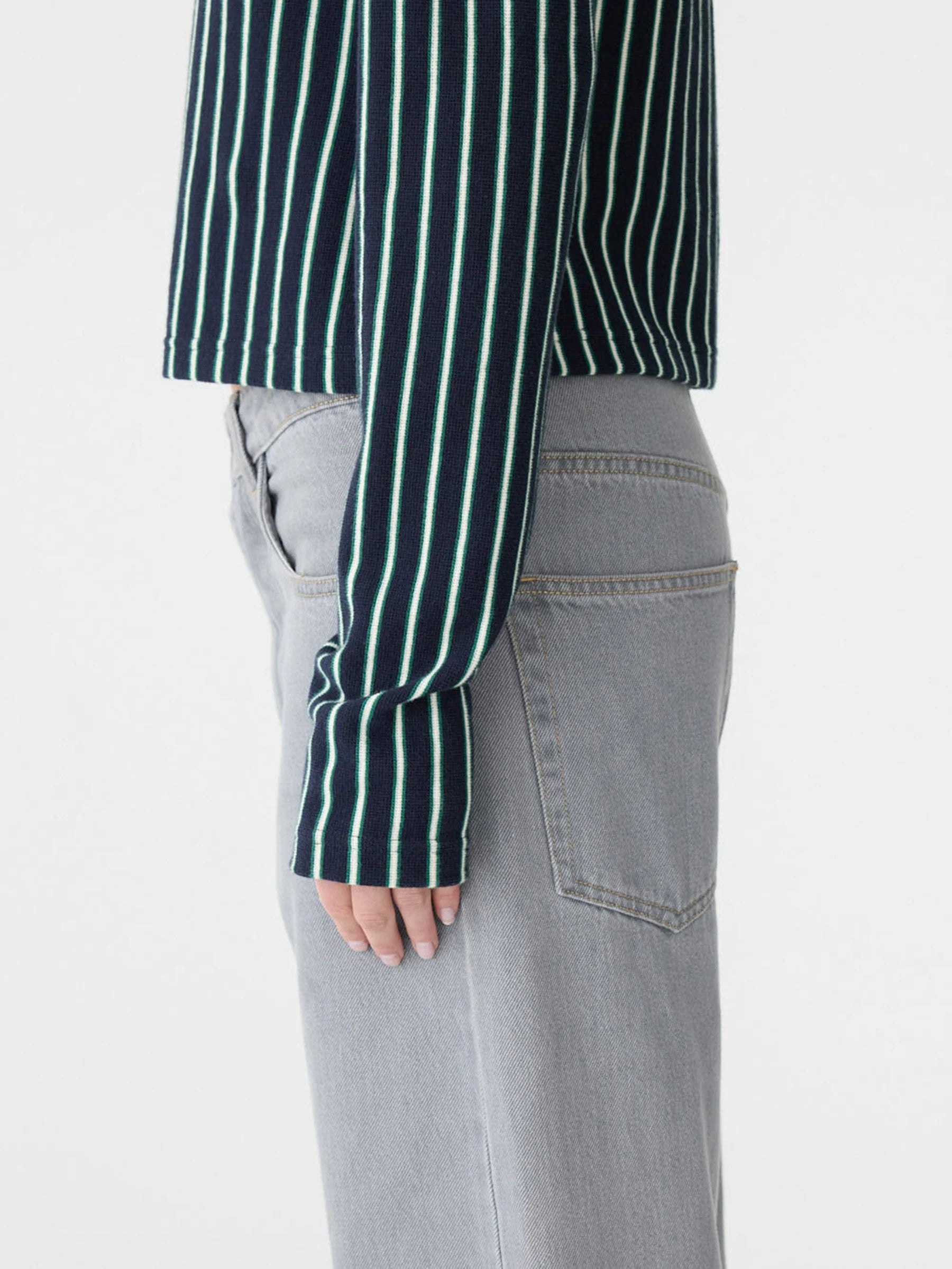 Stripe V-Neck Long Sleeve Baby T-Shirt