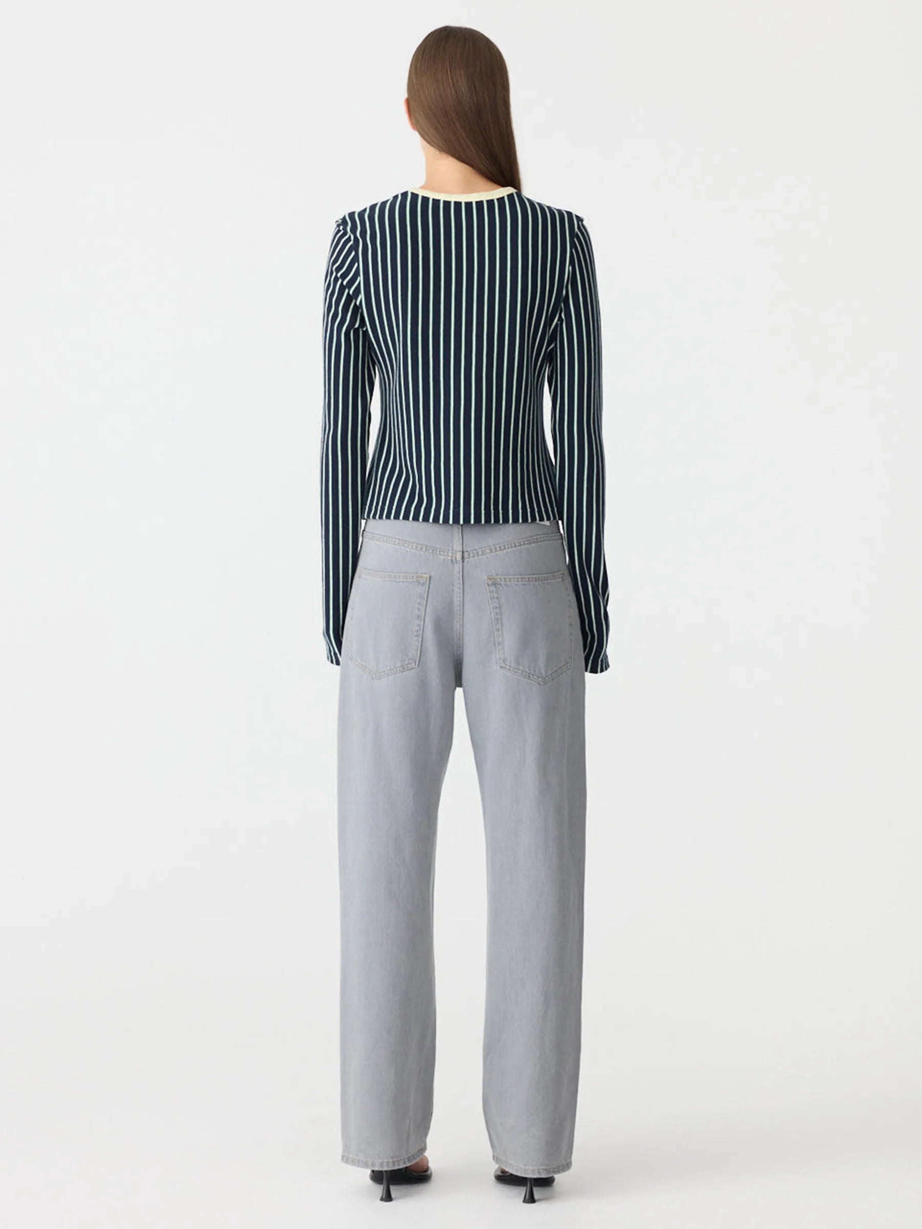 Stripe V-Neck Long Sleeve Baby T-Shirt