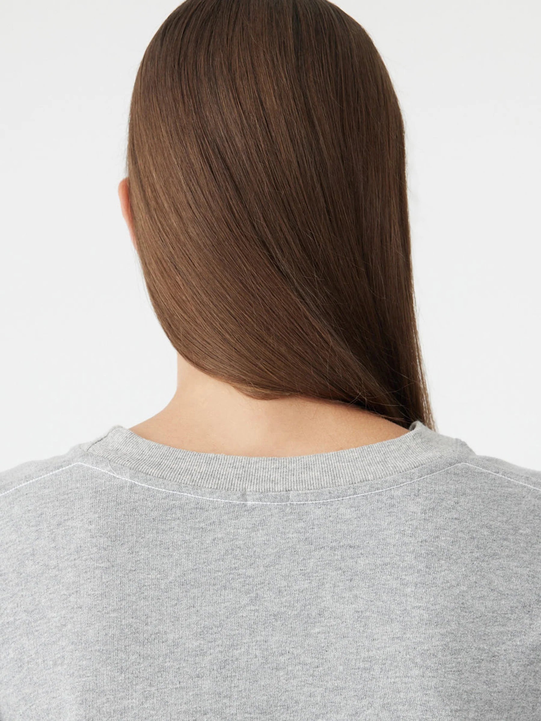 Scoop Hem Long Sleeve Sweat, grey marl