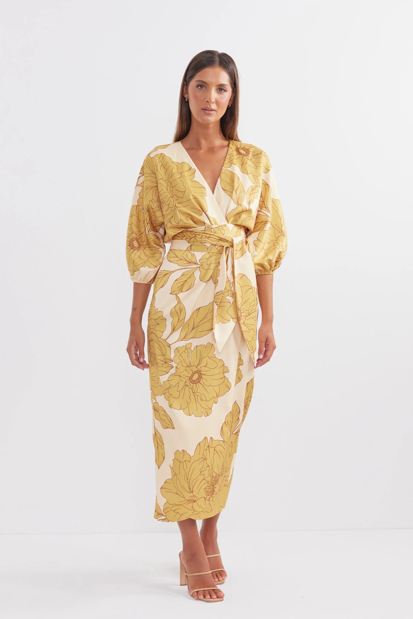 Favourite wrap midi, golden