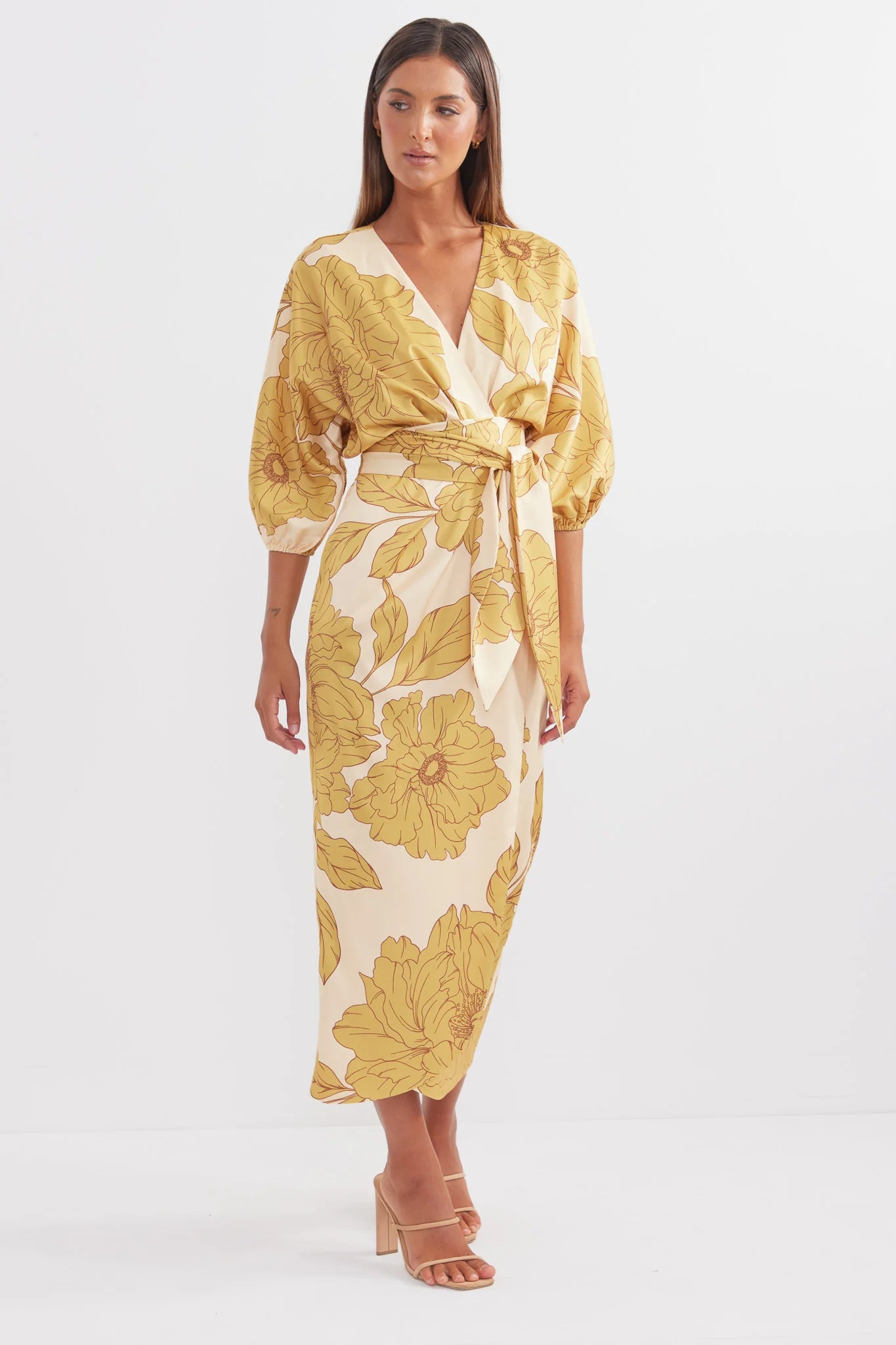 Favourite wrap midi, golden