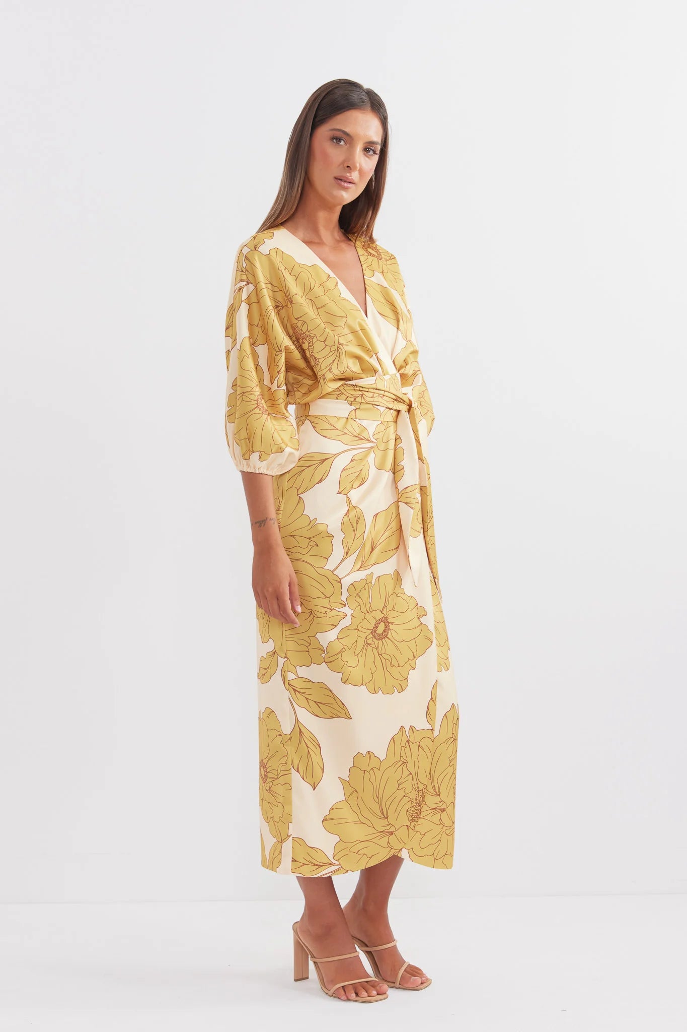 Favourite wrap midi, golden