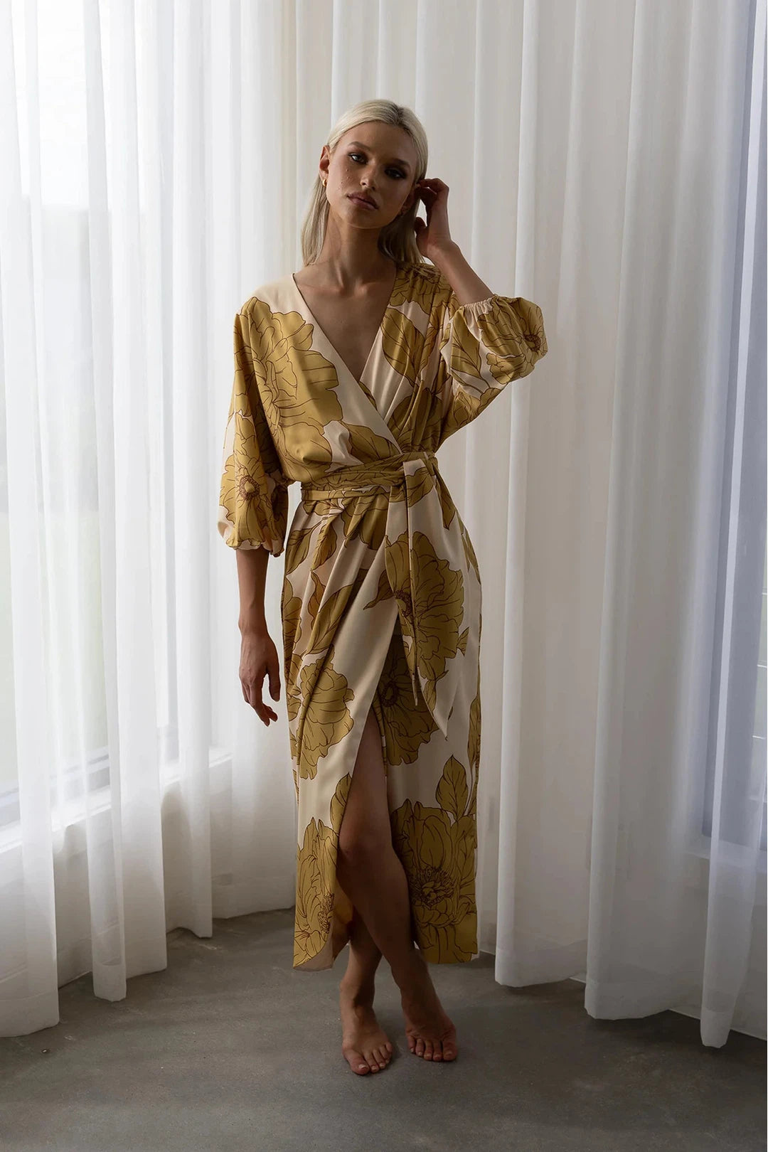 Favourite wrap midi, golden