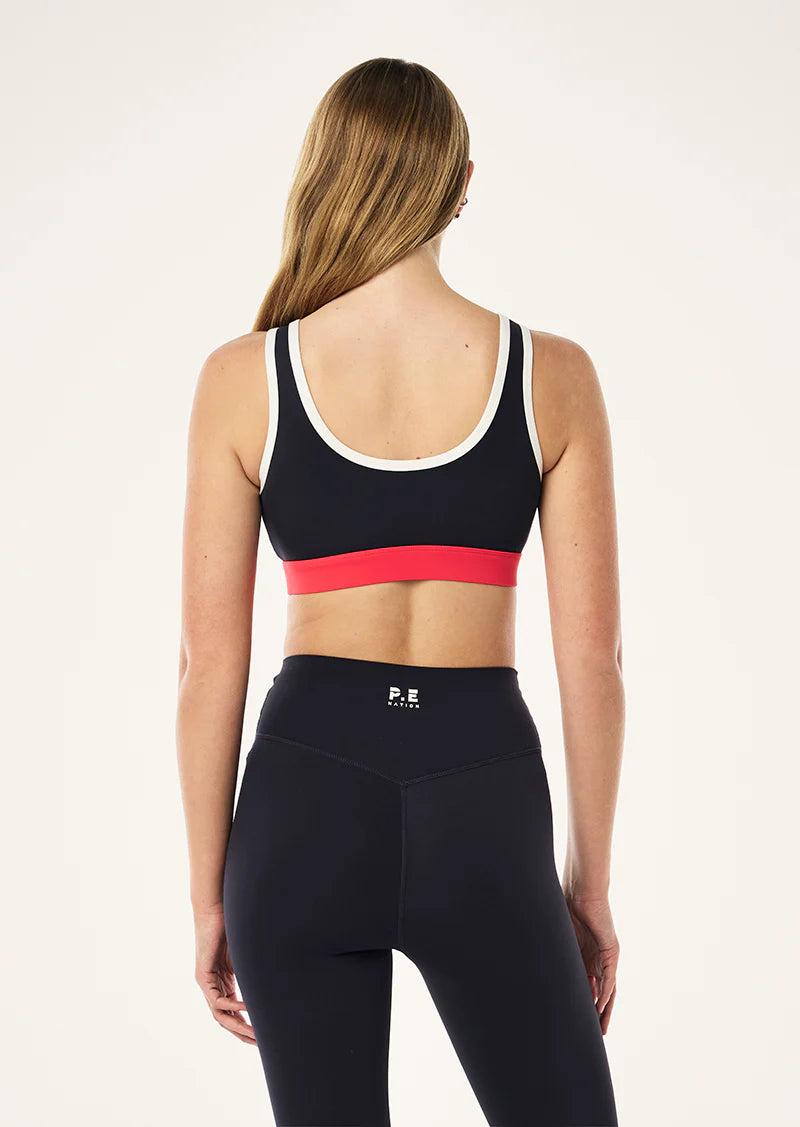 pursuit sports bra, dark sapphire