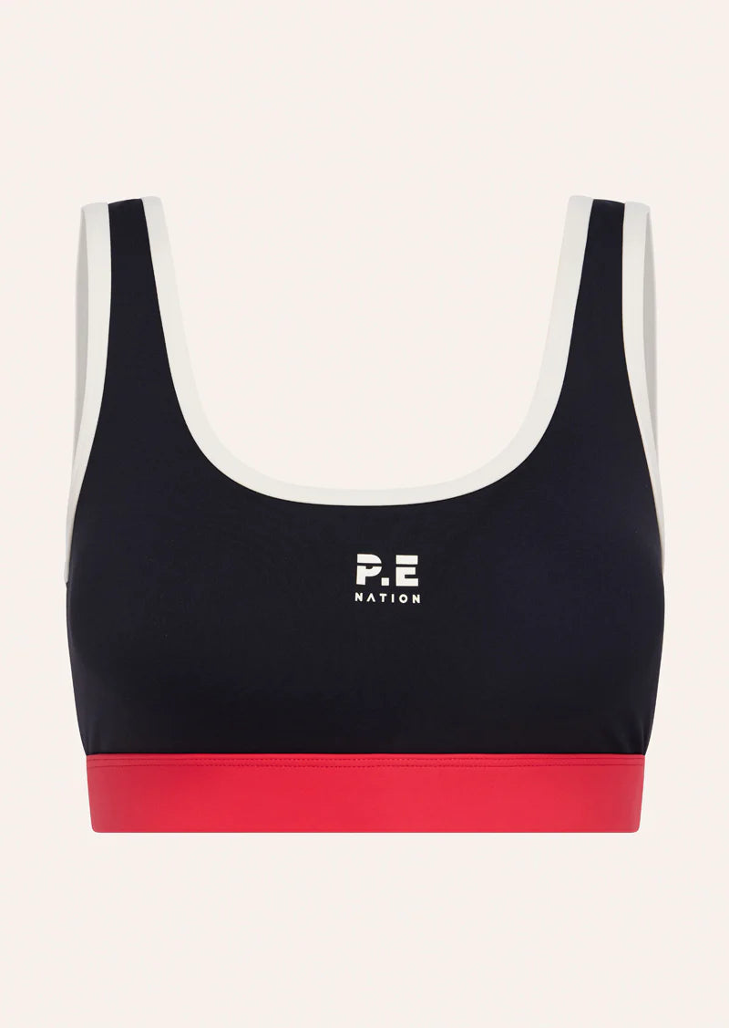 pursuit sports bra, dark sapphire
