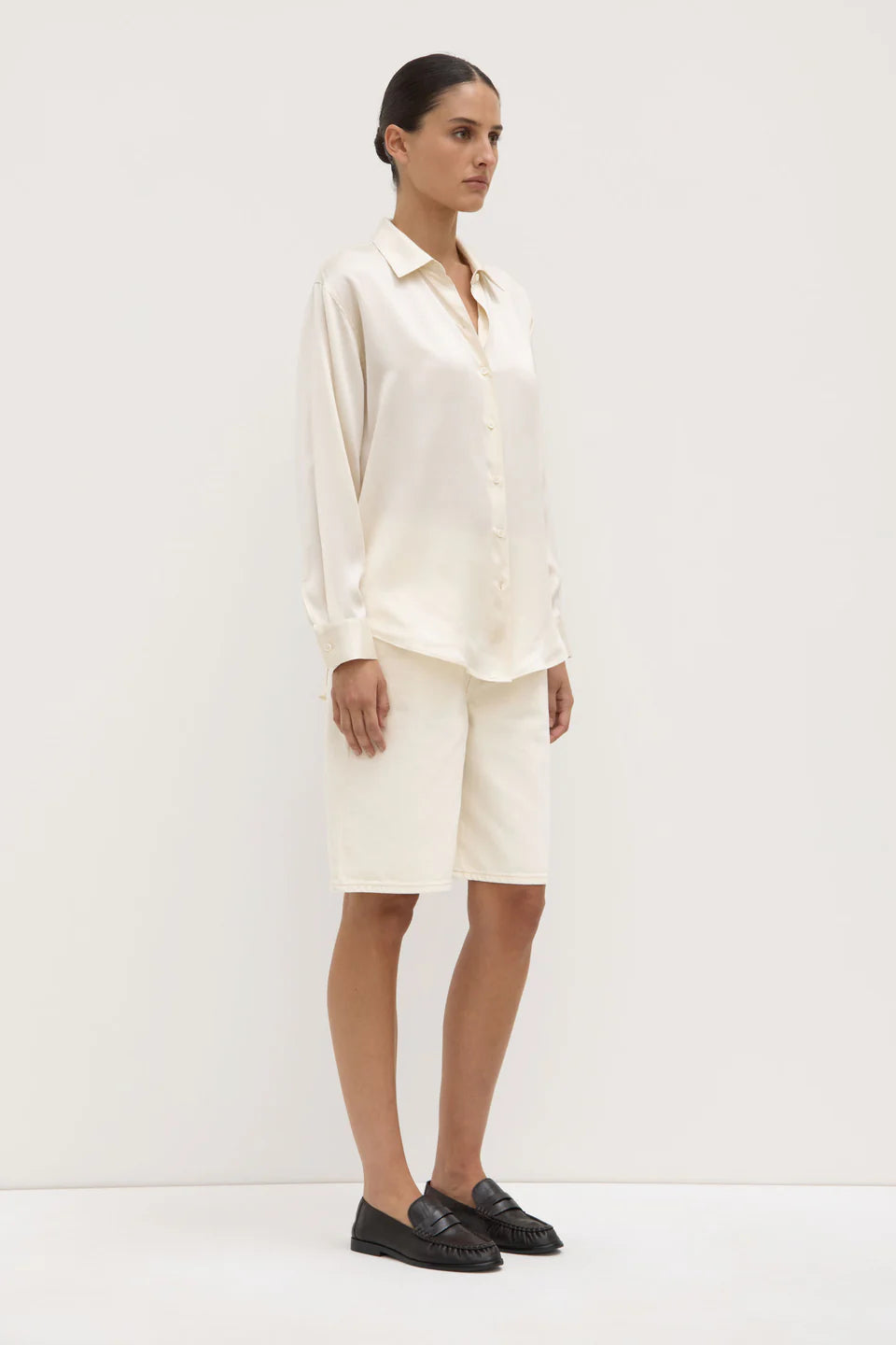 Pippa silk shirt, cream