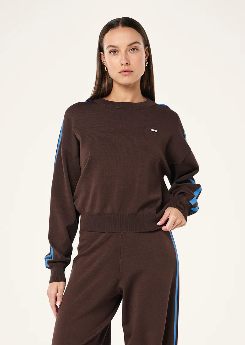 Retreat knit jumper, coffee/marina