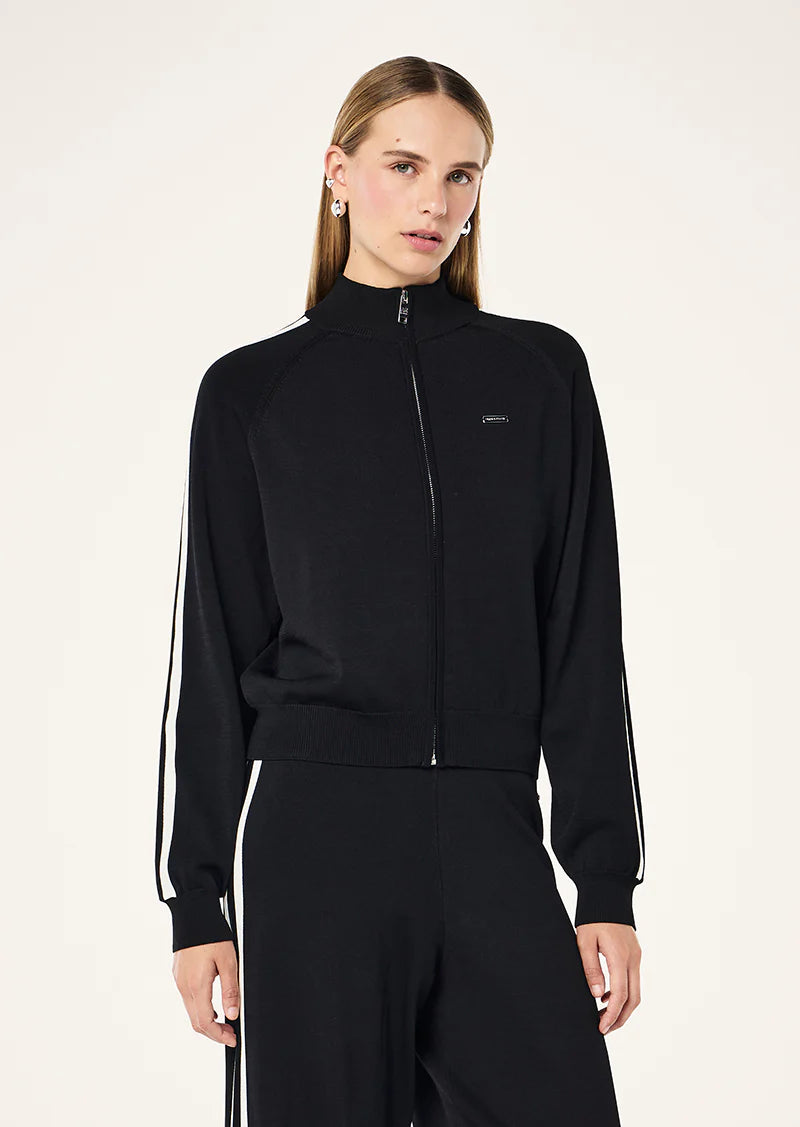 Retreat knit jacket, black/whisper white