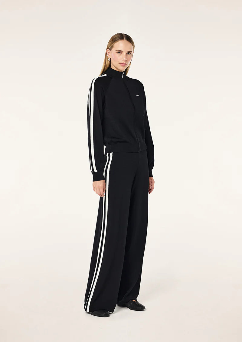 Retreat knit jacket, black/whisper white