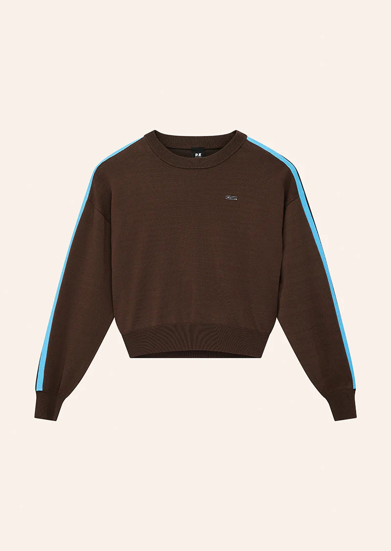 Retreat knit jumper, coffee/marina