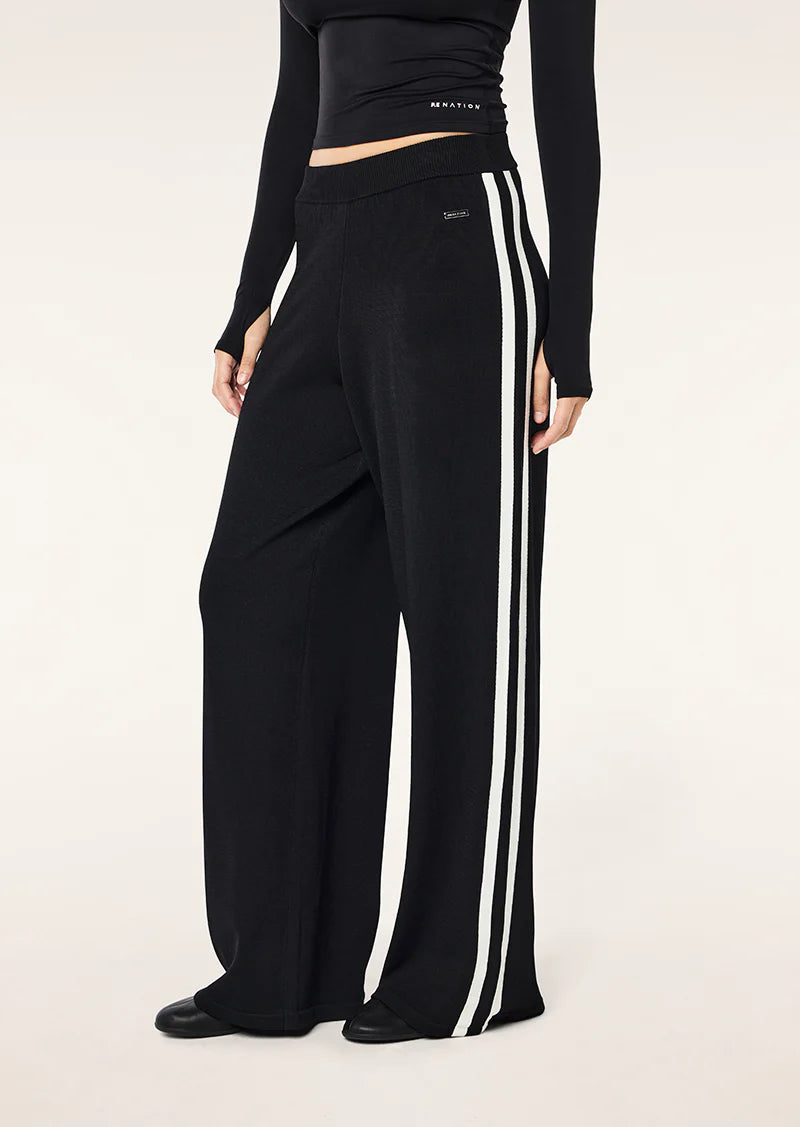 Retreat knit pant, black/whisper white
