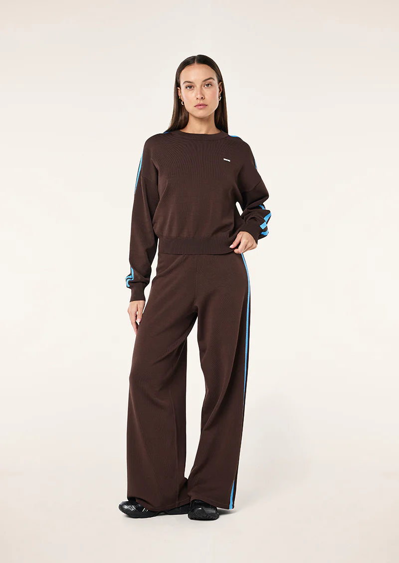 Retreat knit pant, coffee/marina