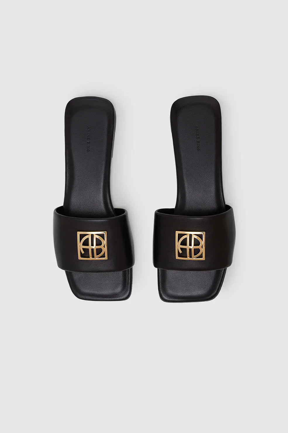 RIA SLIDES MONOGRAM - BLACK