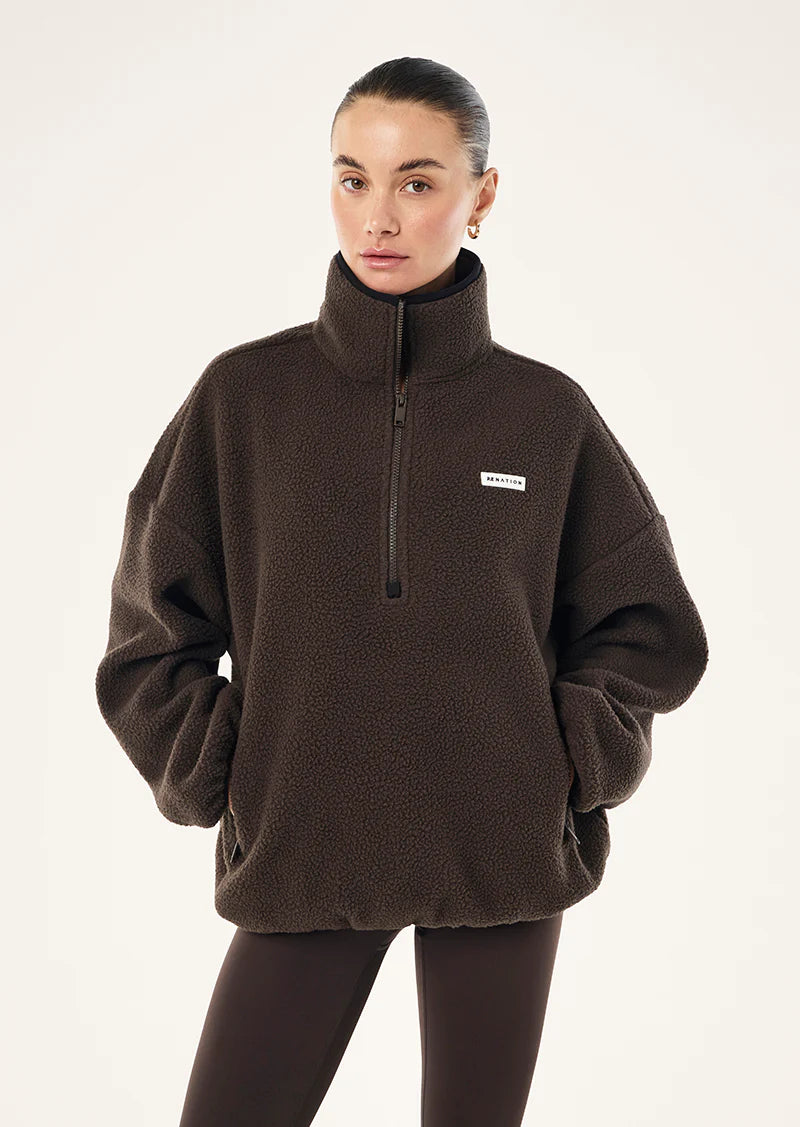 Rotate quarter zip, coffee