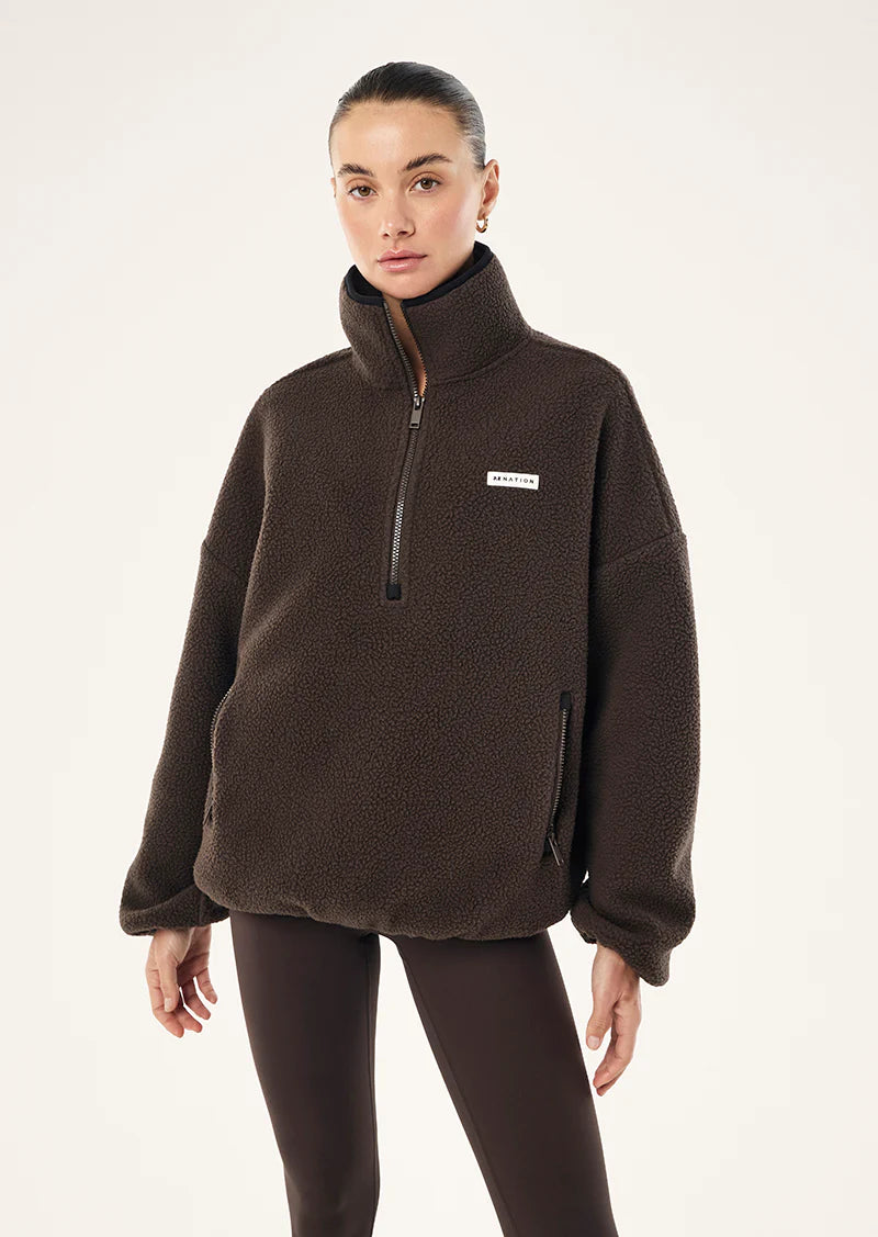 Rotate quarter zip, coffee