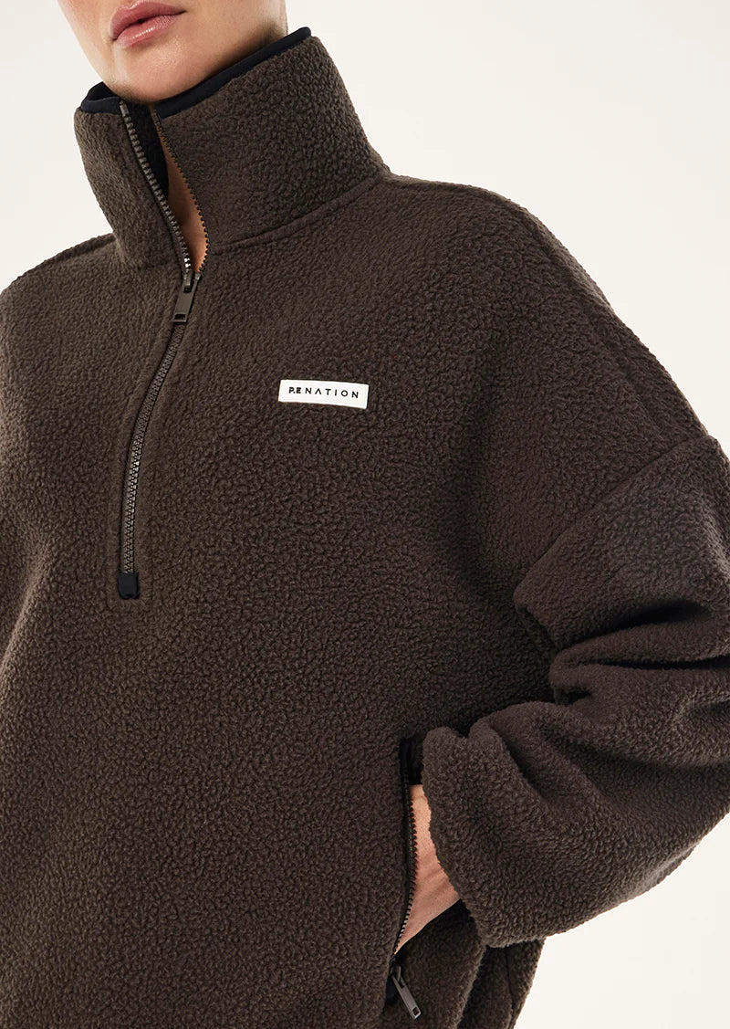 Rotate quarter zip, coffee