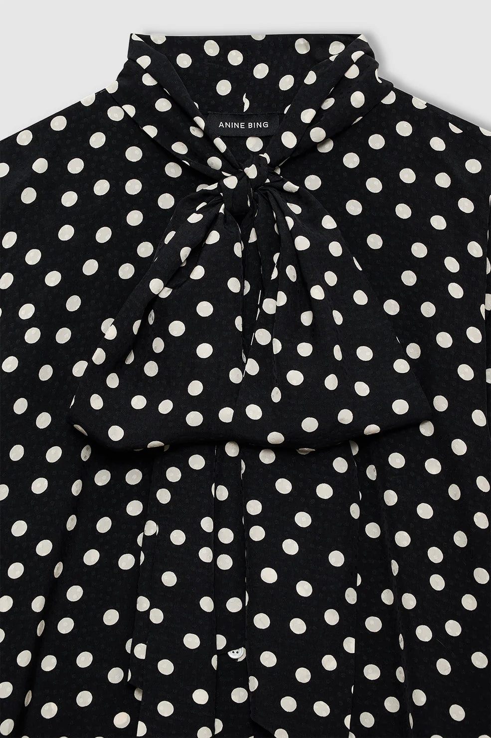 Ruby shirt, Black & white double dot jacquard