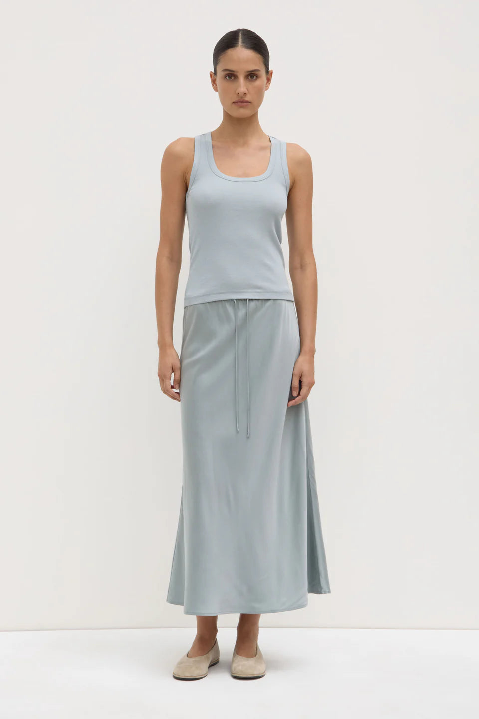 Robyn scoop neck rib tank, cloud