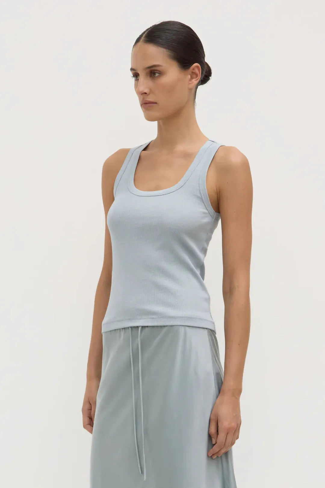 Robyn scoop neck rib tank, cloud