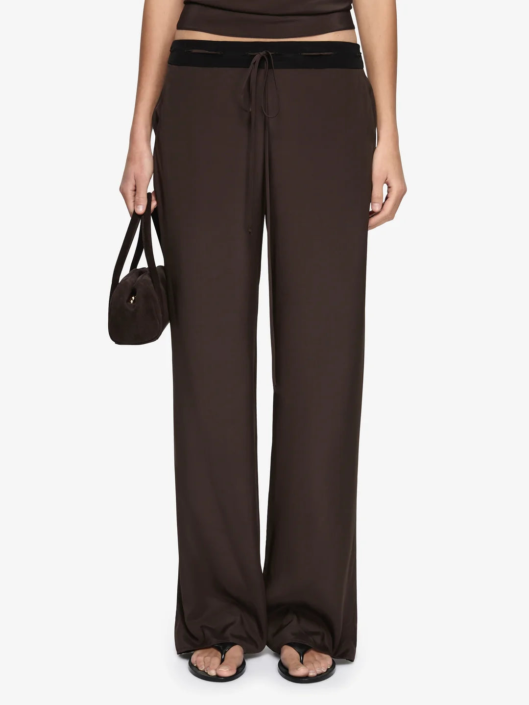 Eleni pant, dark chocolate/black