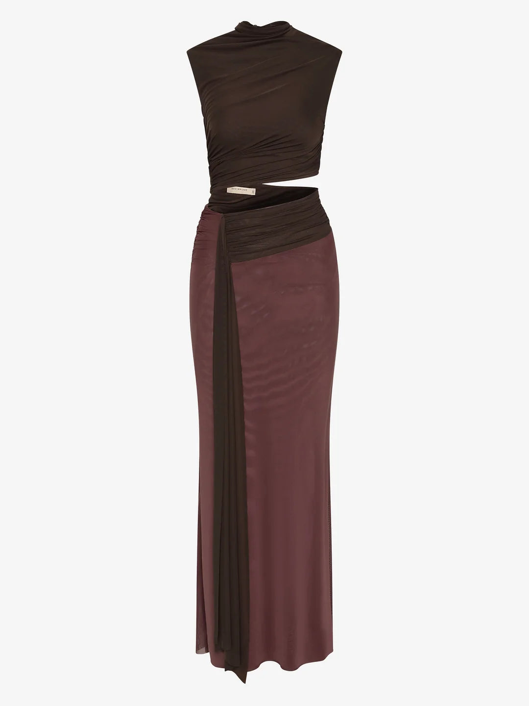 Conni maxi dress, aubergine/dark choc