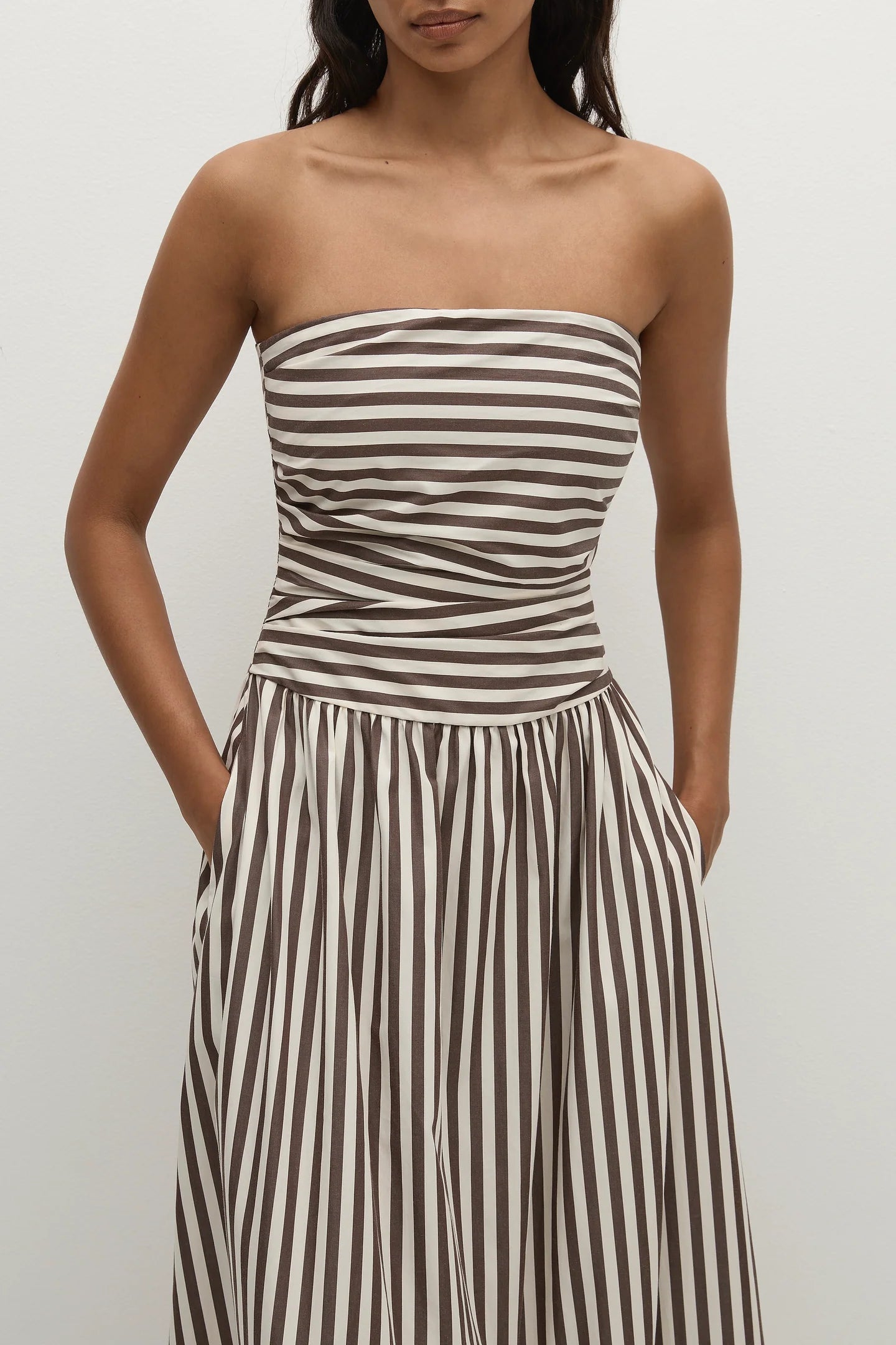 Vera Maxi Dress Norway, Stripe Espresso