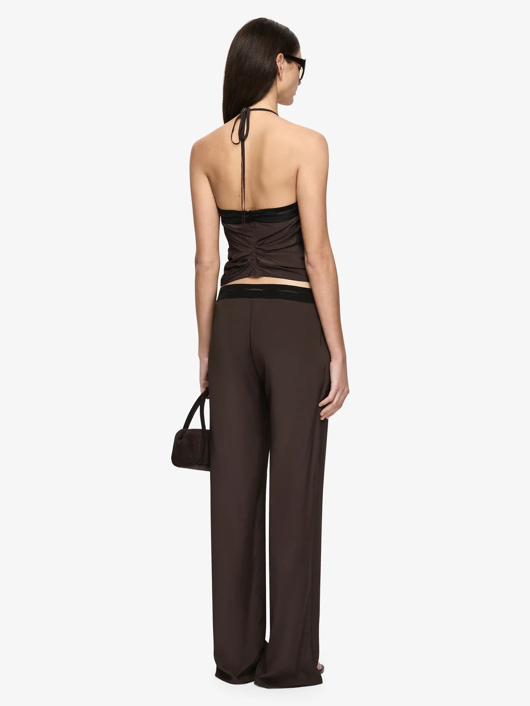 Eleni pant, dark chocolate/black
