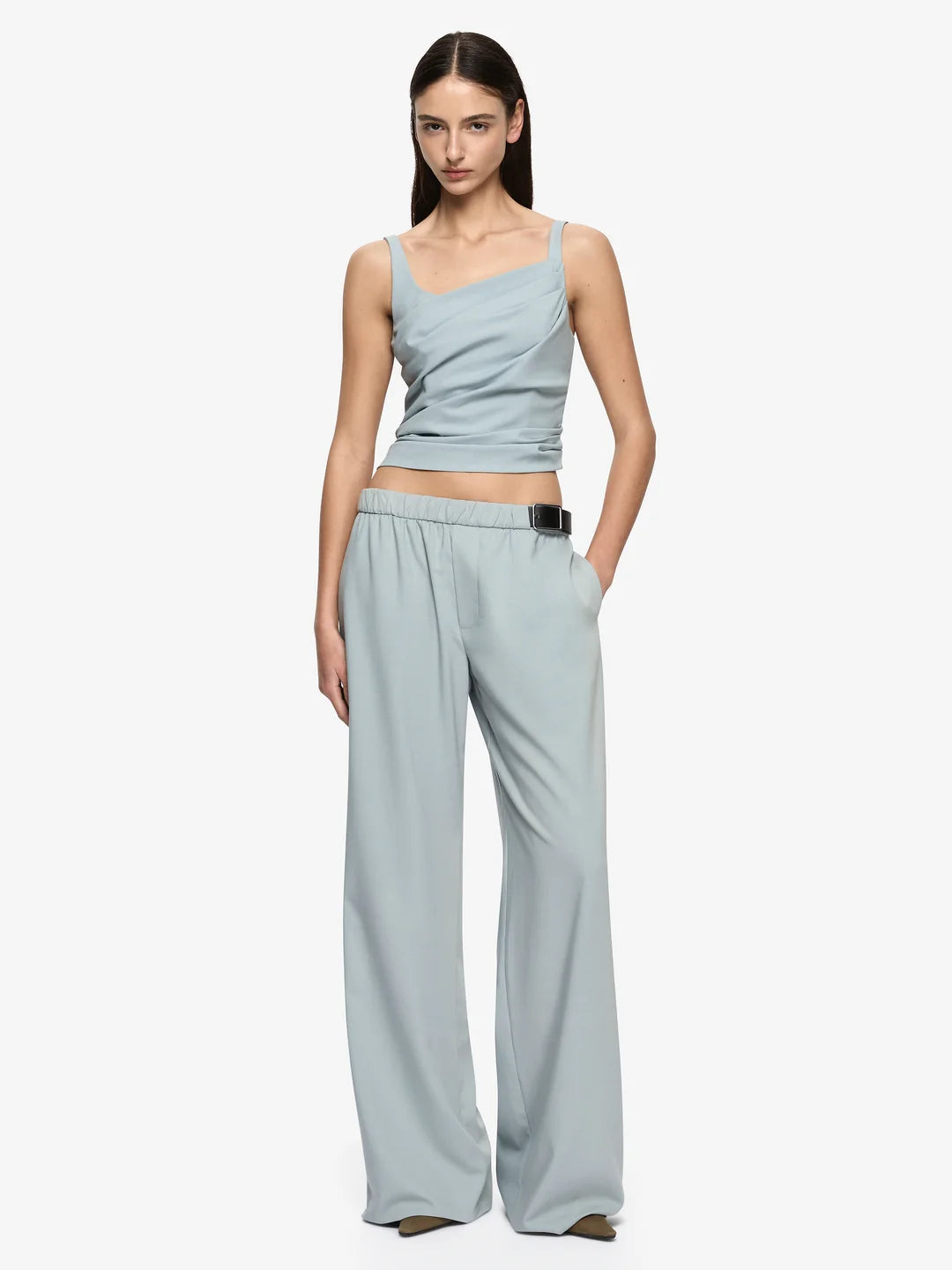 Selina asym top, stone blue