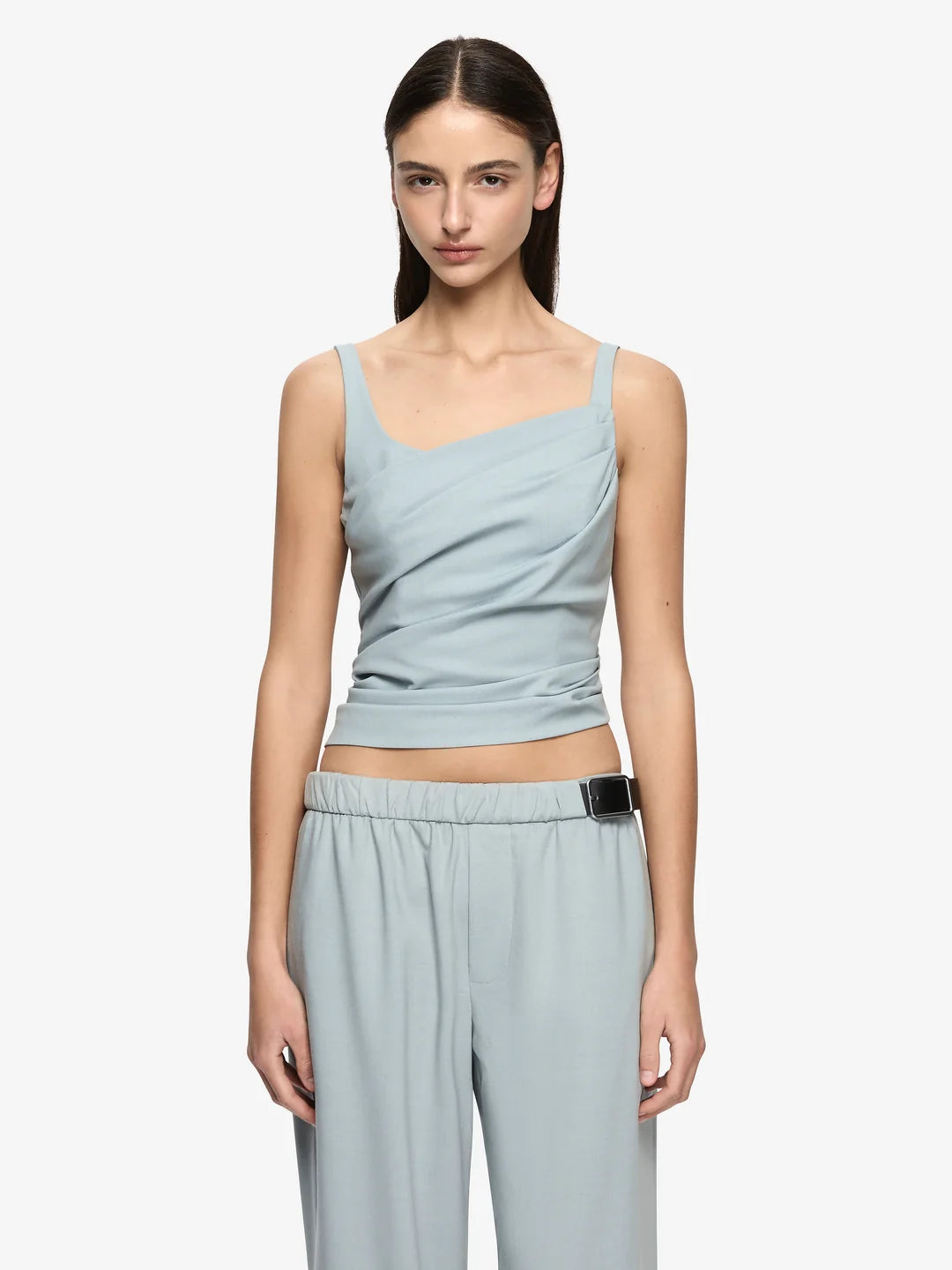 Selina asym top, stone blue