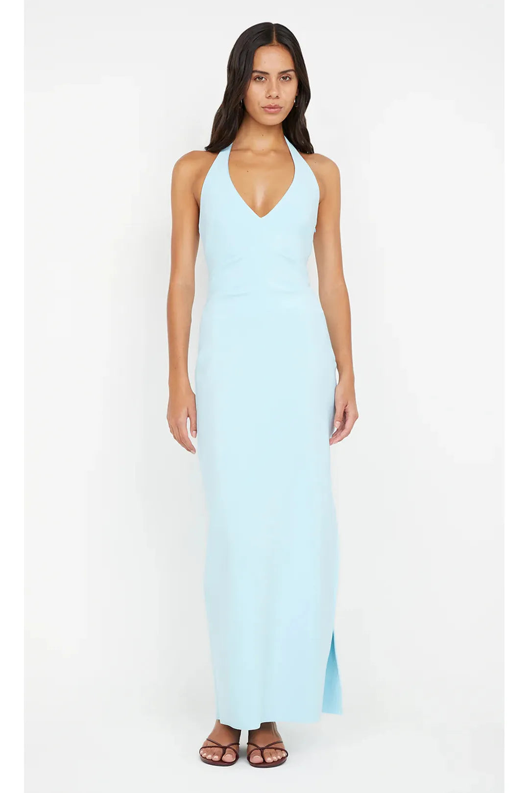 Ariven halter maxi dress, sky blue