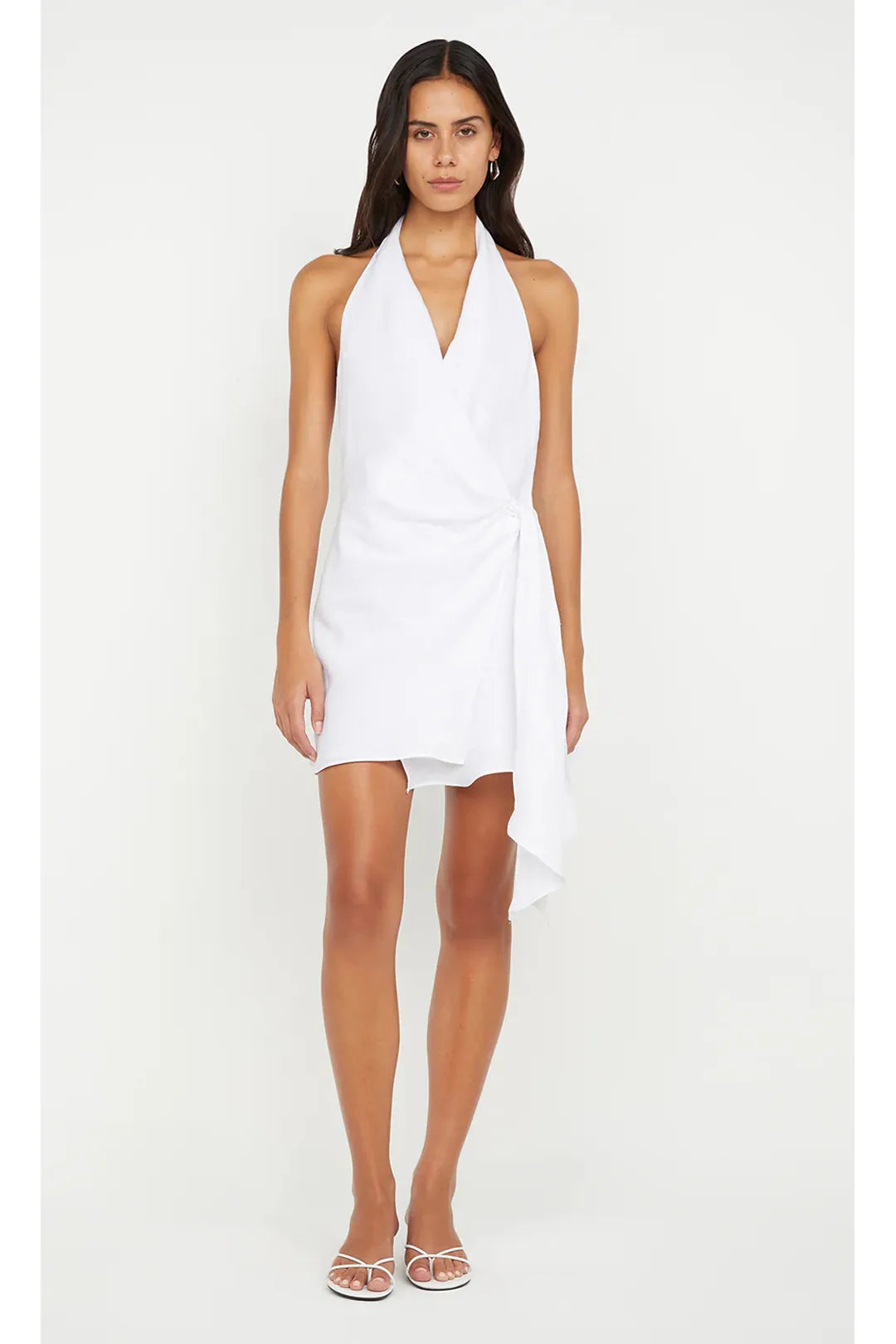 Aubree wrap mini dress, white