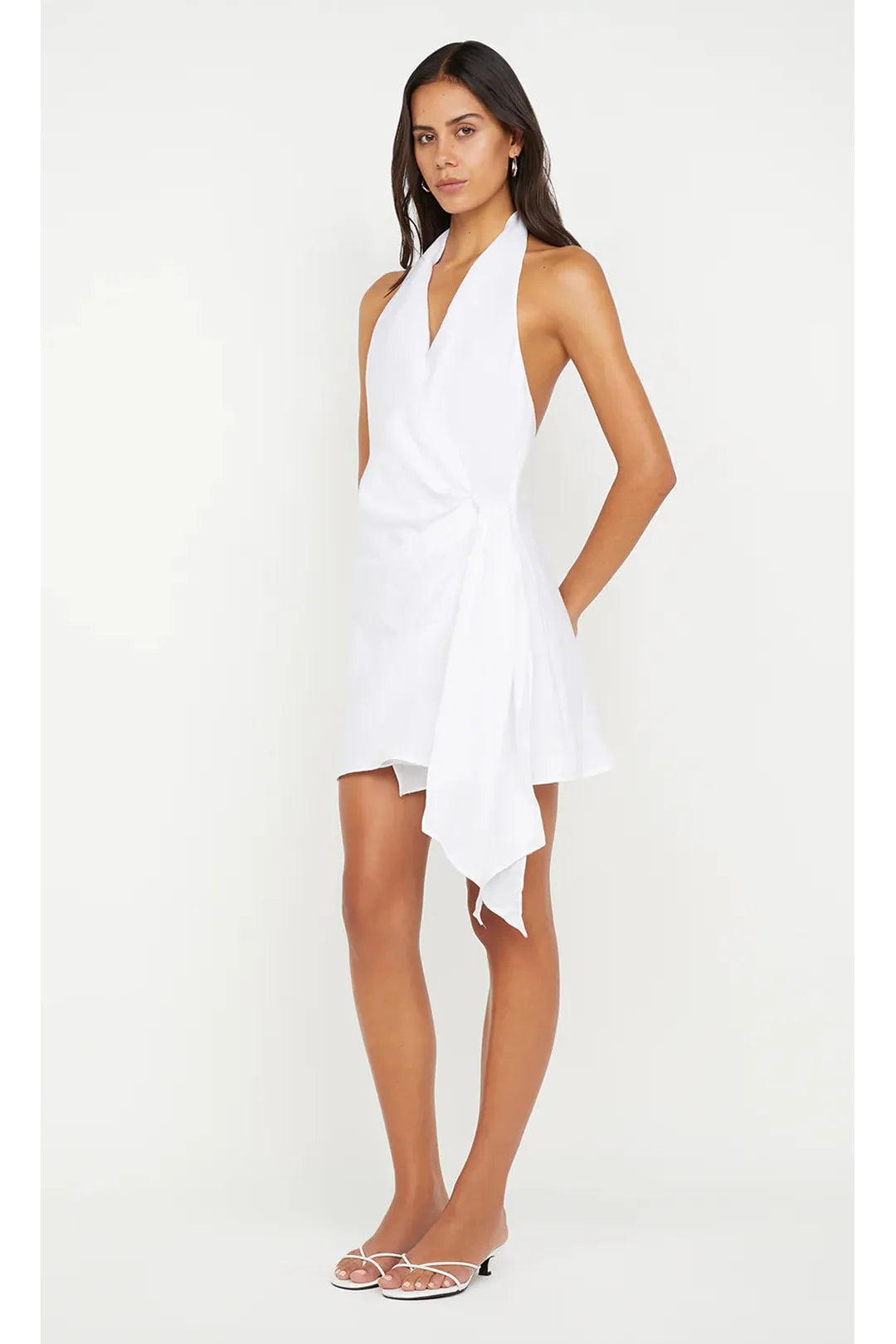 Aubree wrap mini dress, white