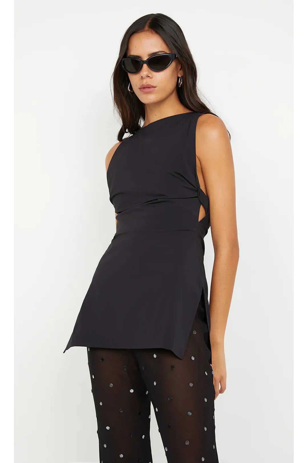 Domenic boatneck top, black