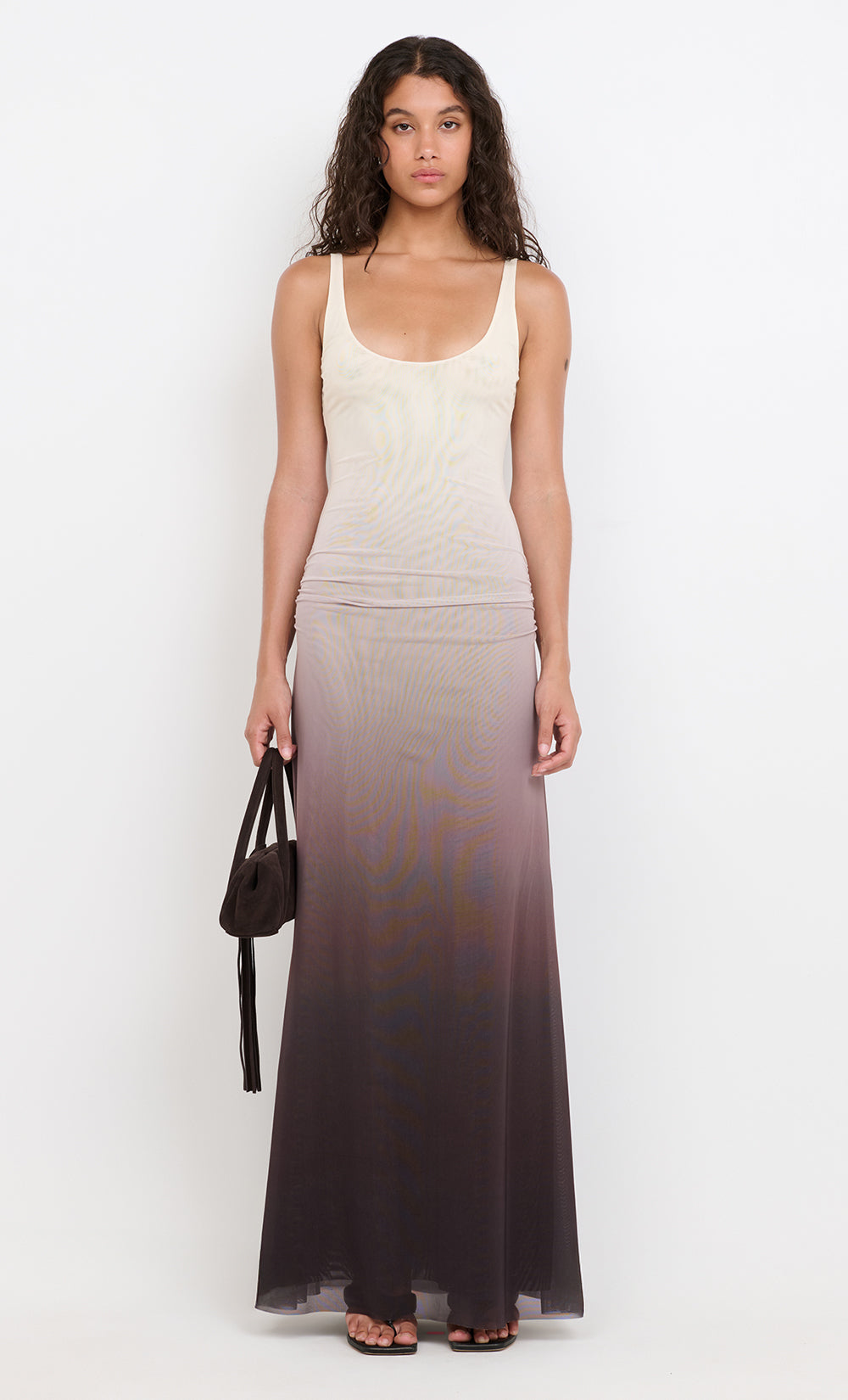 Eos scoop maxi dress, dark choc ombre