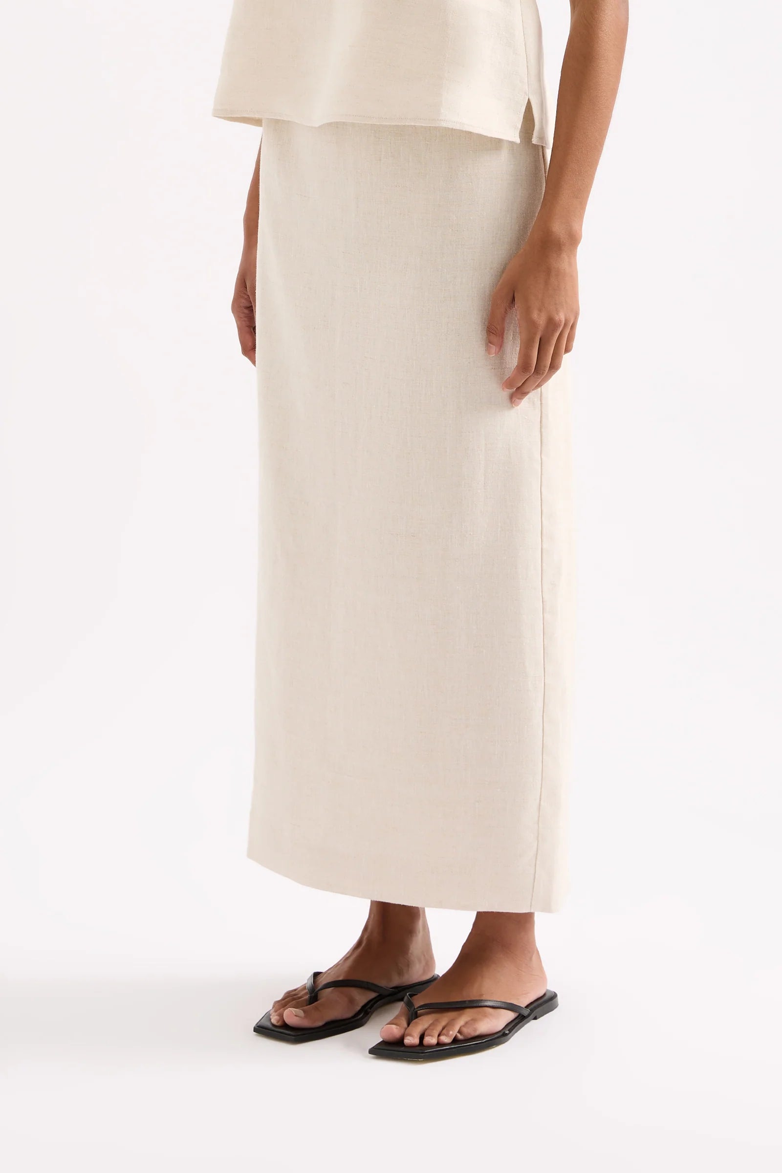 sadie linen maxi skirt, natural