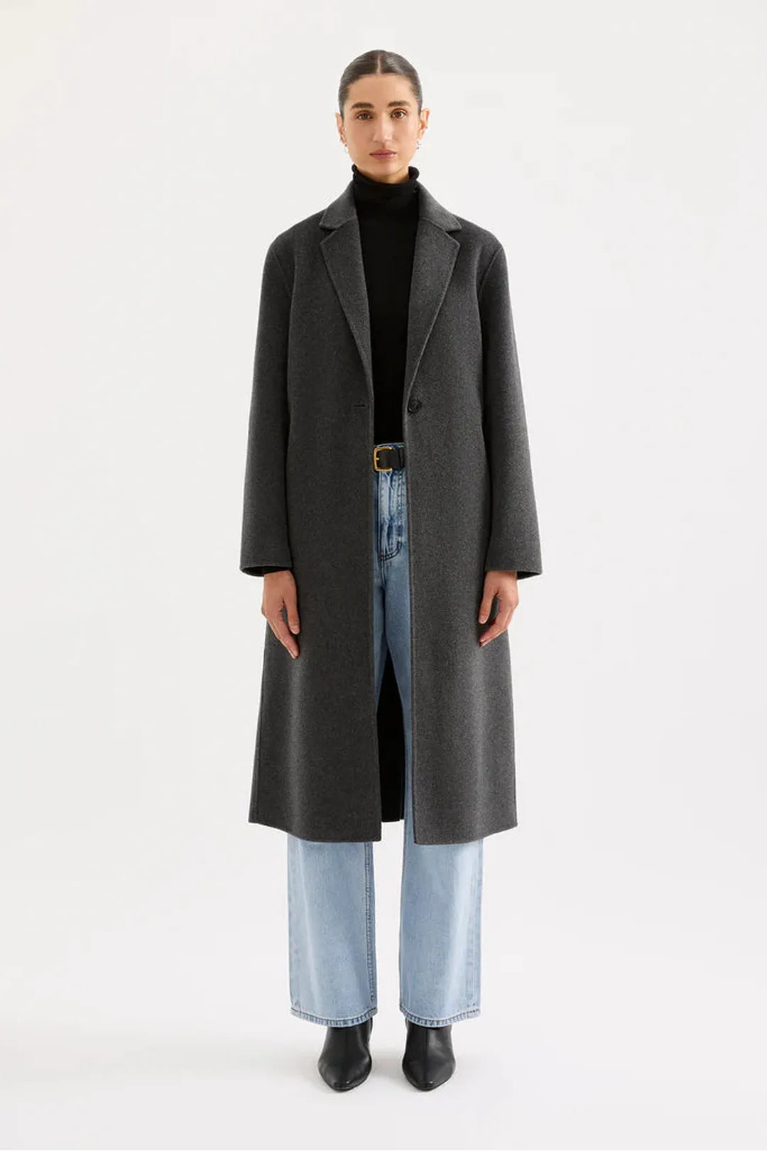 Riley wool coat, charcoal