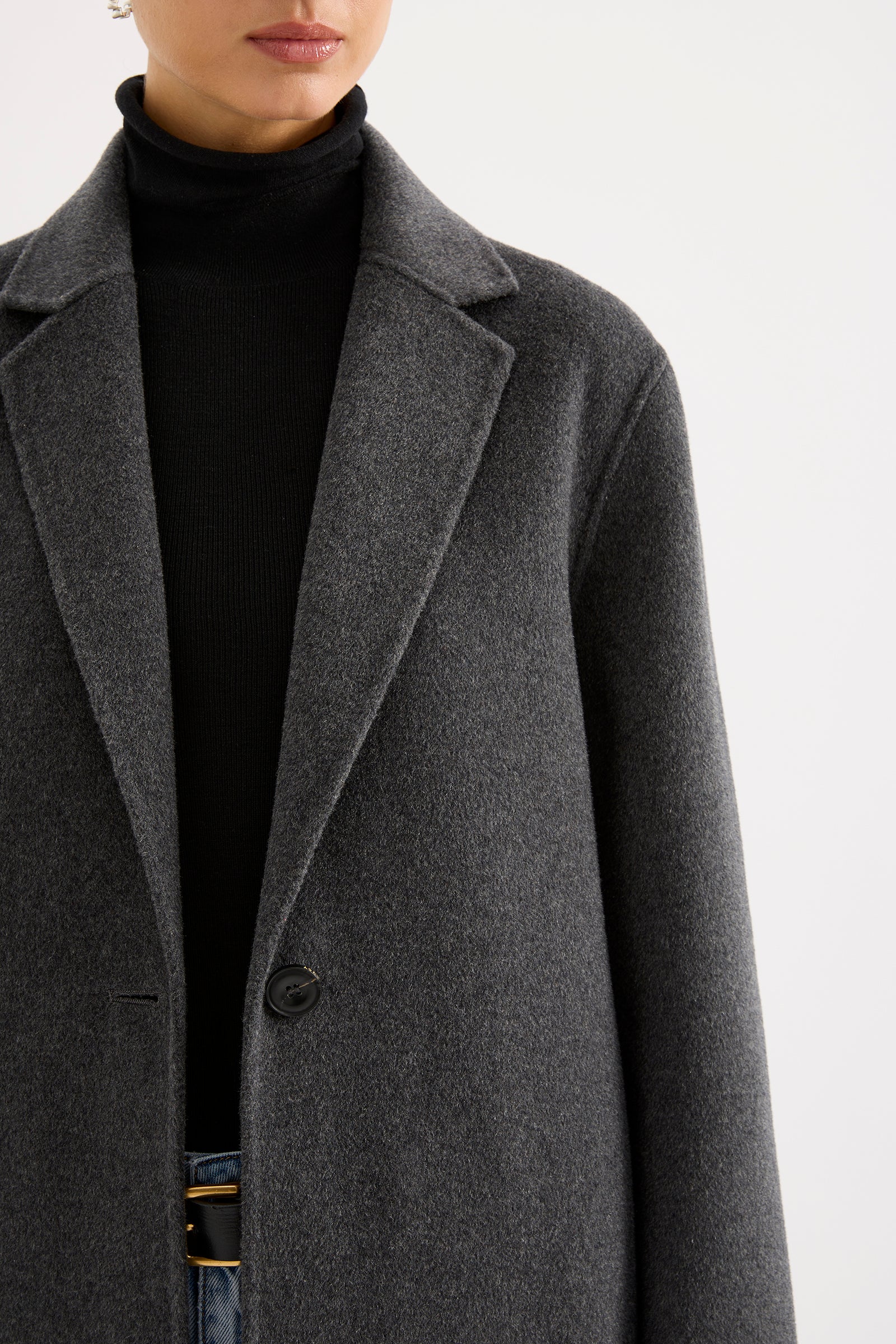 Riley wool coat, charcoal