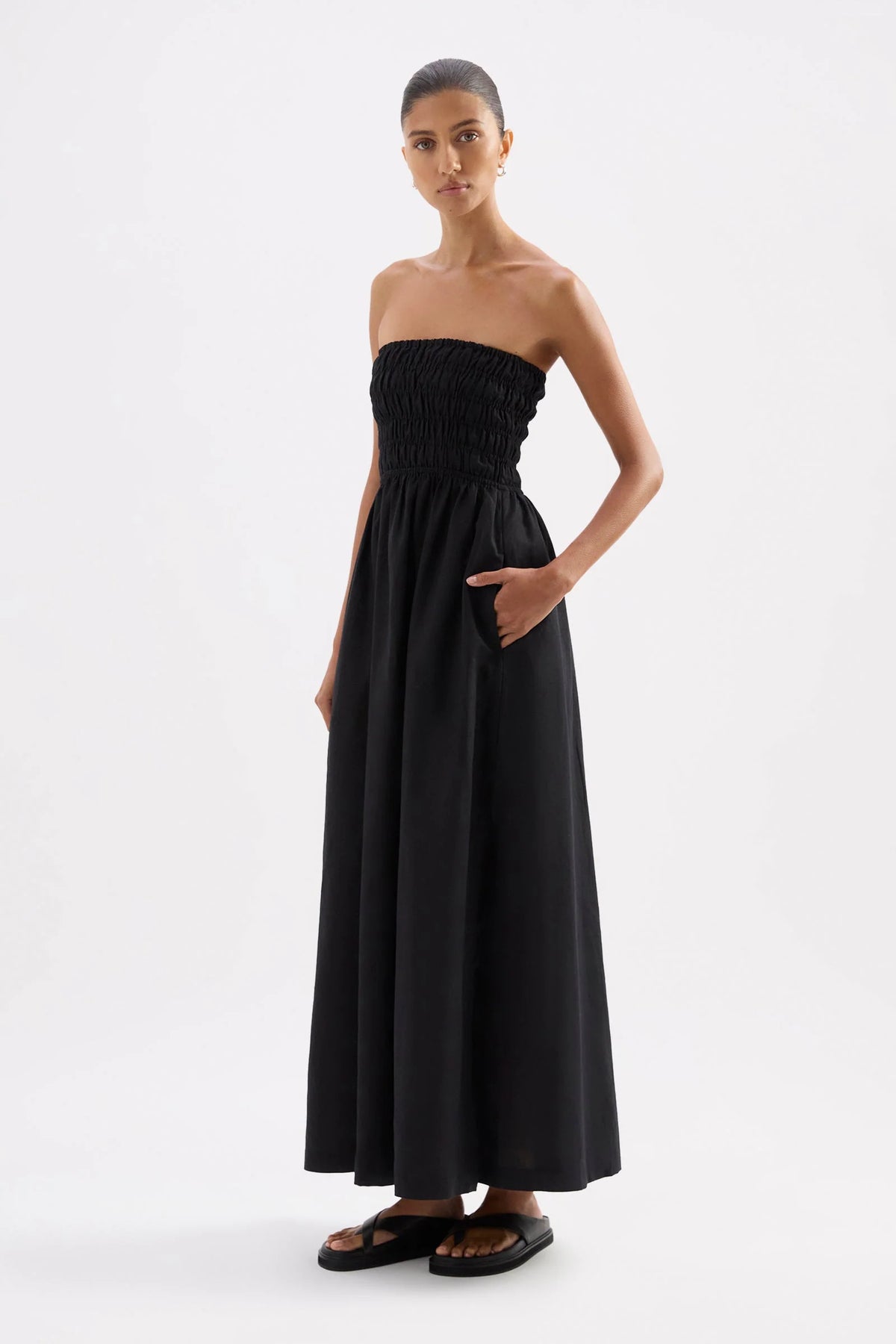 Zuri tencel maxi dress, black