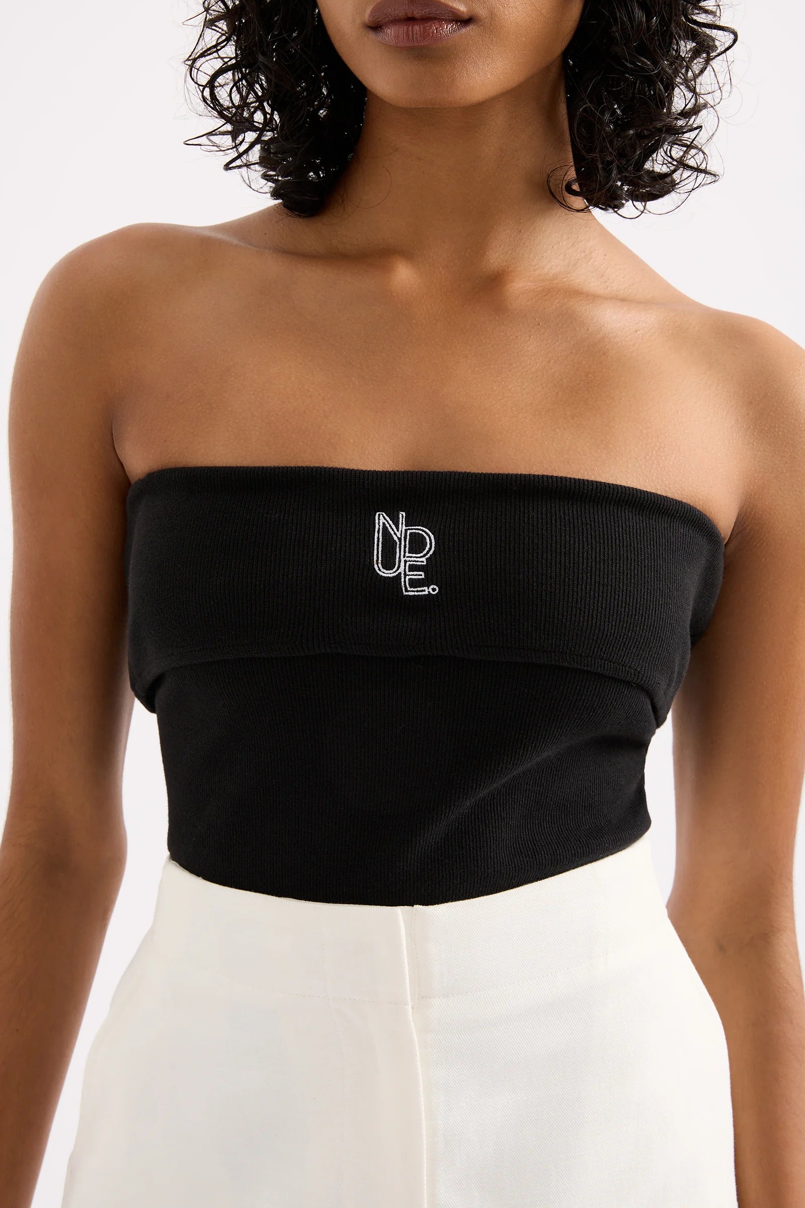 haven strapless top, black