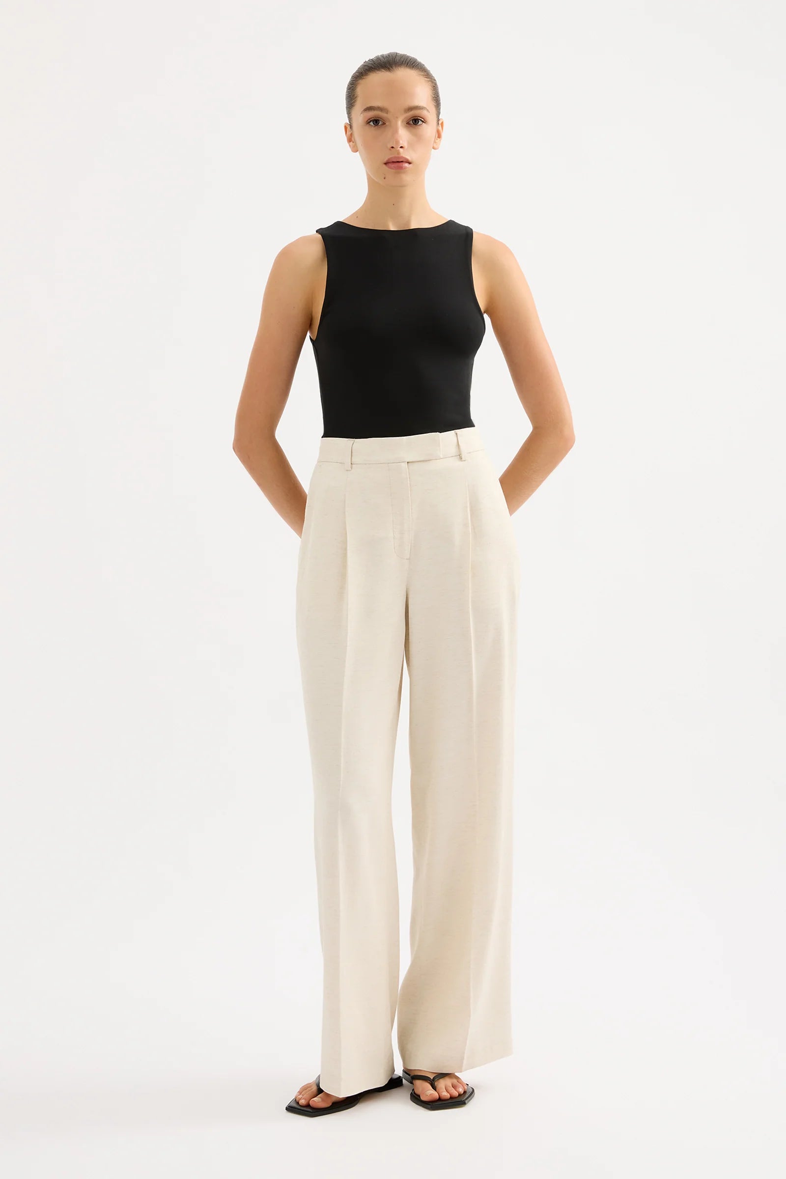 logan tailored pant, bone