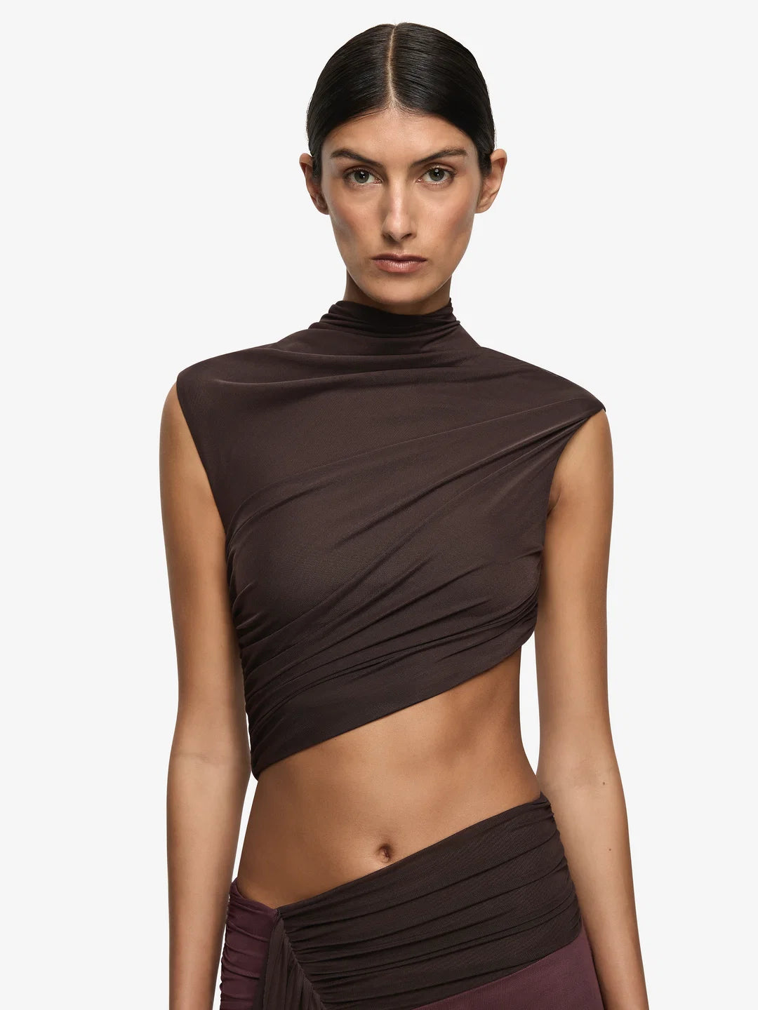 Conni maxi dress, aubergine/dark choc